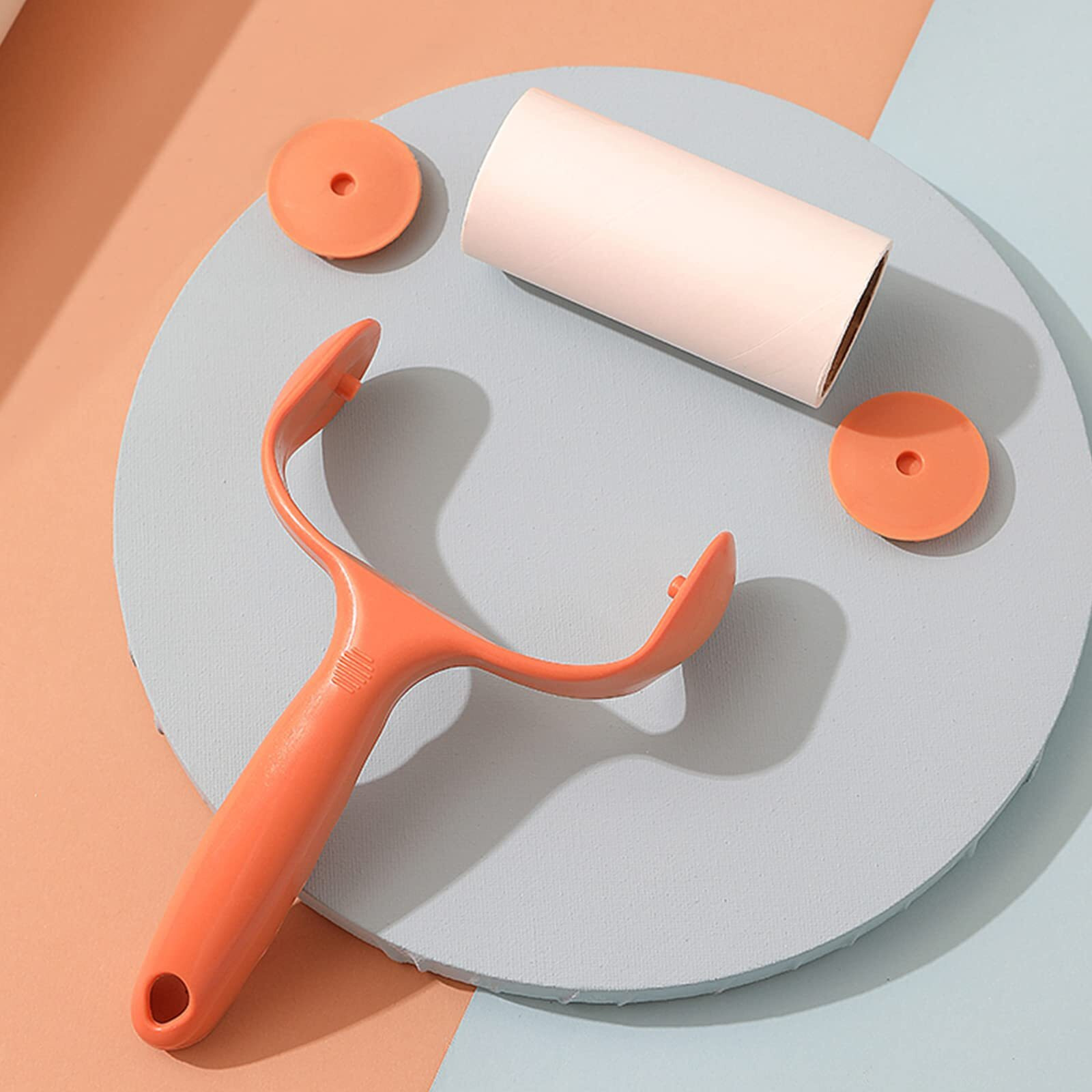 Wolpin 1 Lint Roller With 60 Sheets Remove Clothes Lint Dog Hair Dust (19 X 13 Cm) Orange, Plastic