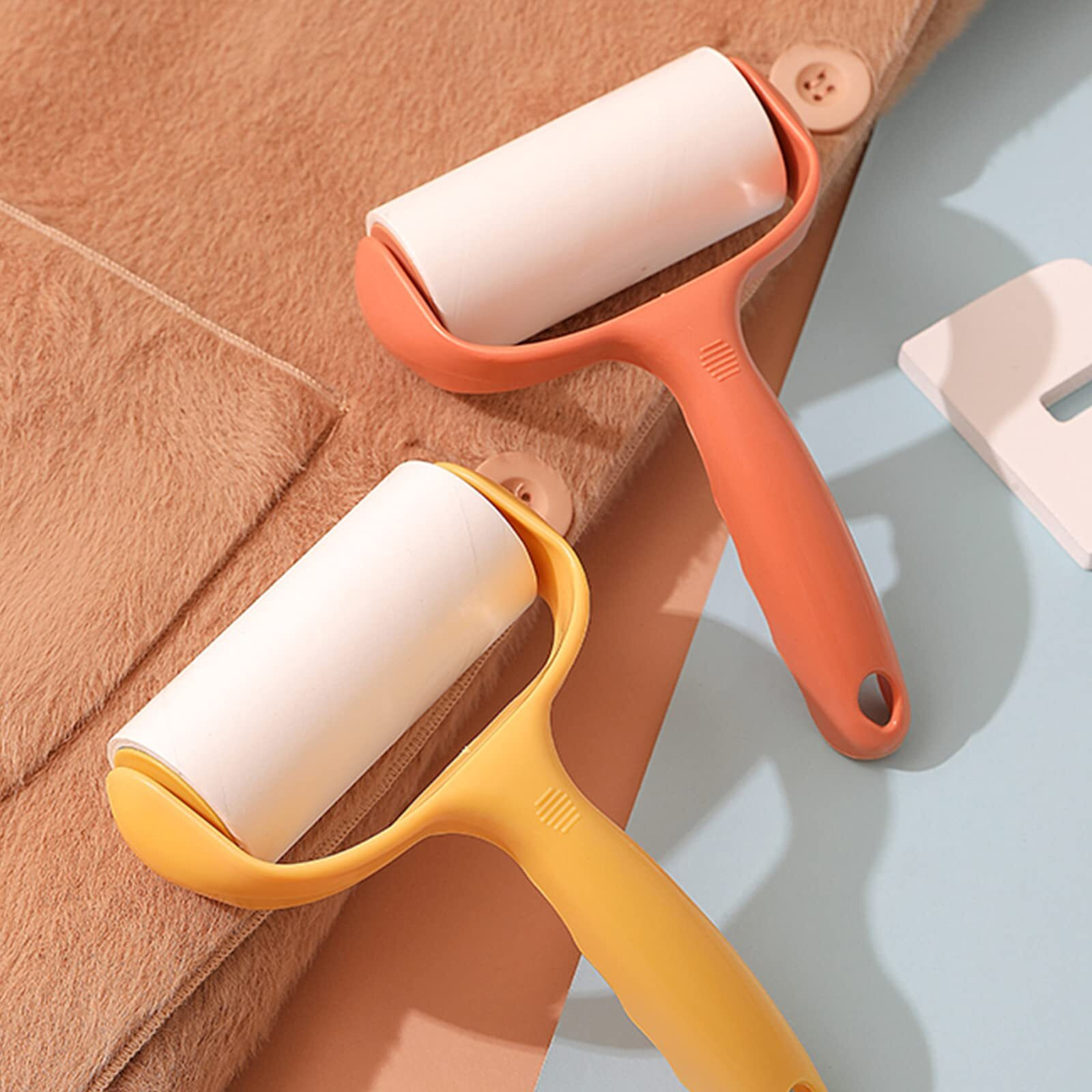 Wolpin 1 Lint Roller With 60 Sheets Remove Clothes Lint Dog Hair Dust (19 X 13 Cm) Orange, Plastic