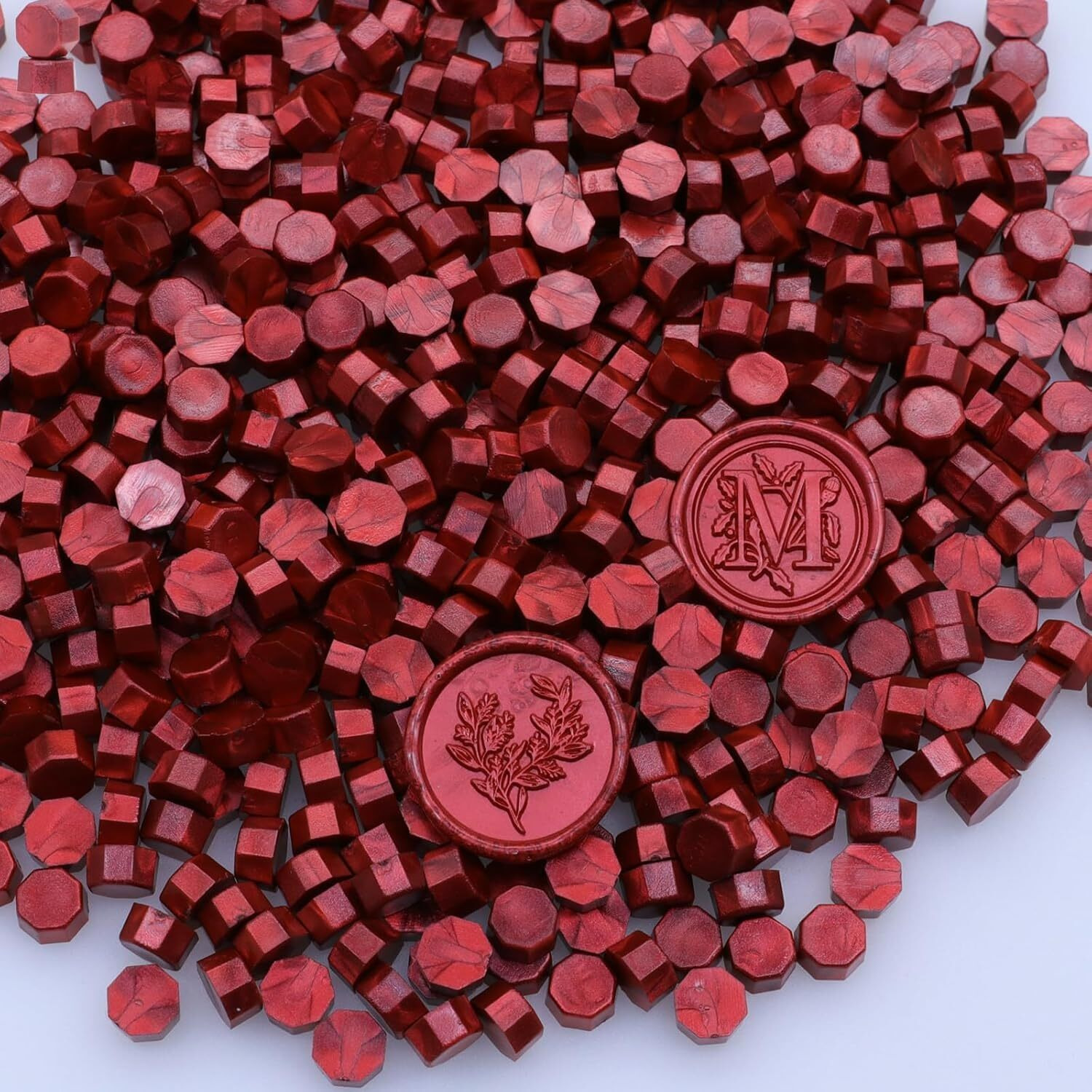 Curated Cart Wine Red Wax Seal Beads 50Pcs, Premium Sealing Wax Beads For Wax Seal Stamp, Affordable Wax Seal Pellets 0.55Lb Refill Pack For Wax Seal Kit, Wedding Invitation, Envelope Seal, Crafts