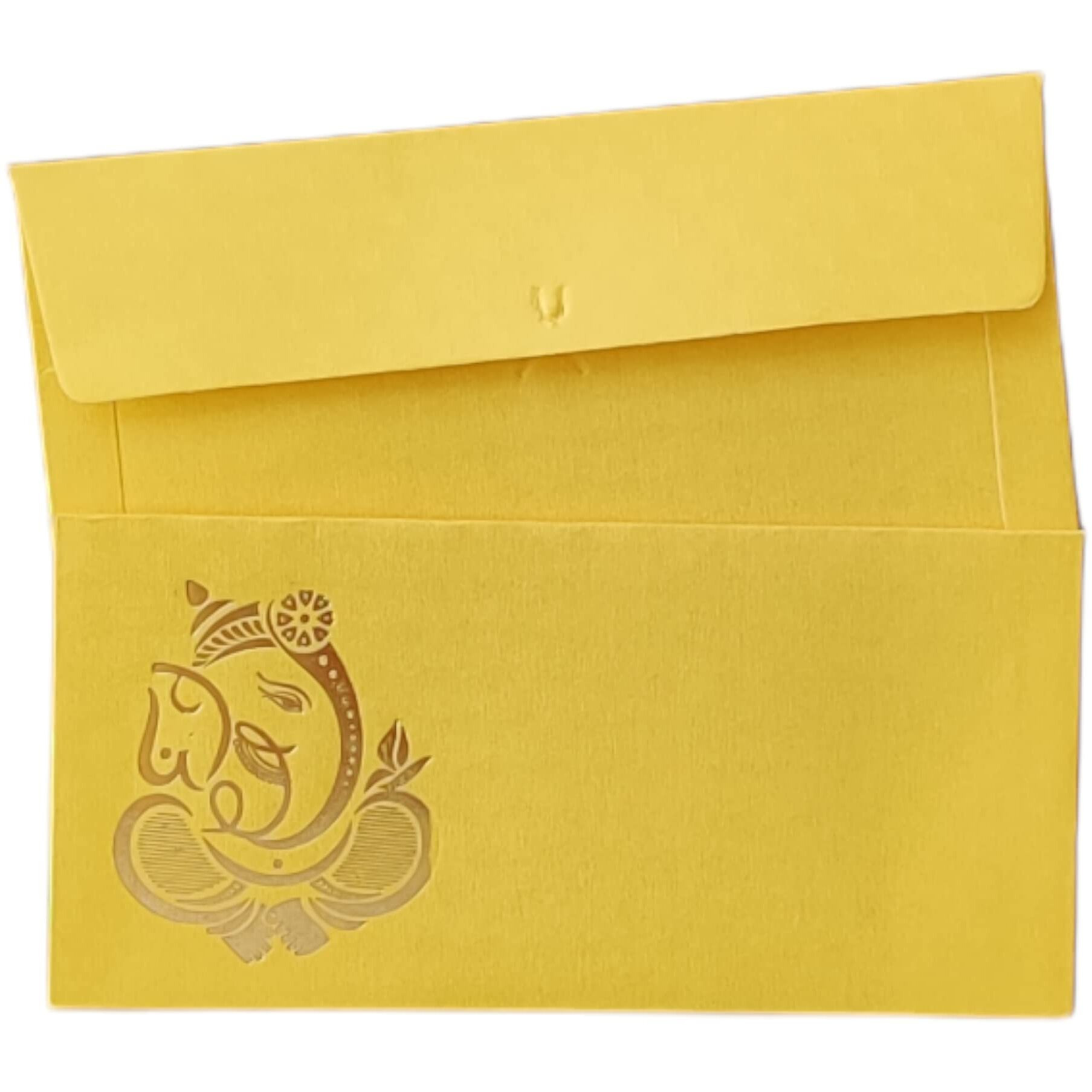 Jhintemetic - Pack Of 25 Matellic Bright-Yellow Colourful Designer Shagun Lifafa/Money Gift Envelope With Golden Ganesha For Gifting Money On Wedding, Birthday & Any Other Occasion