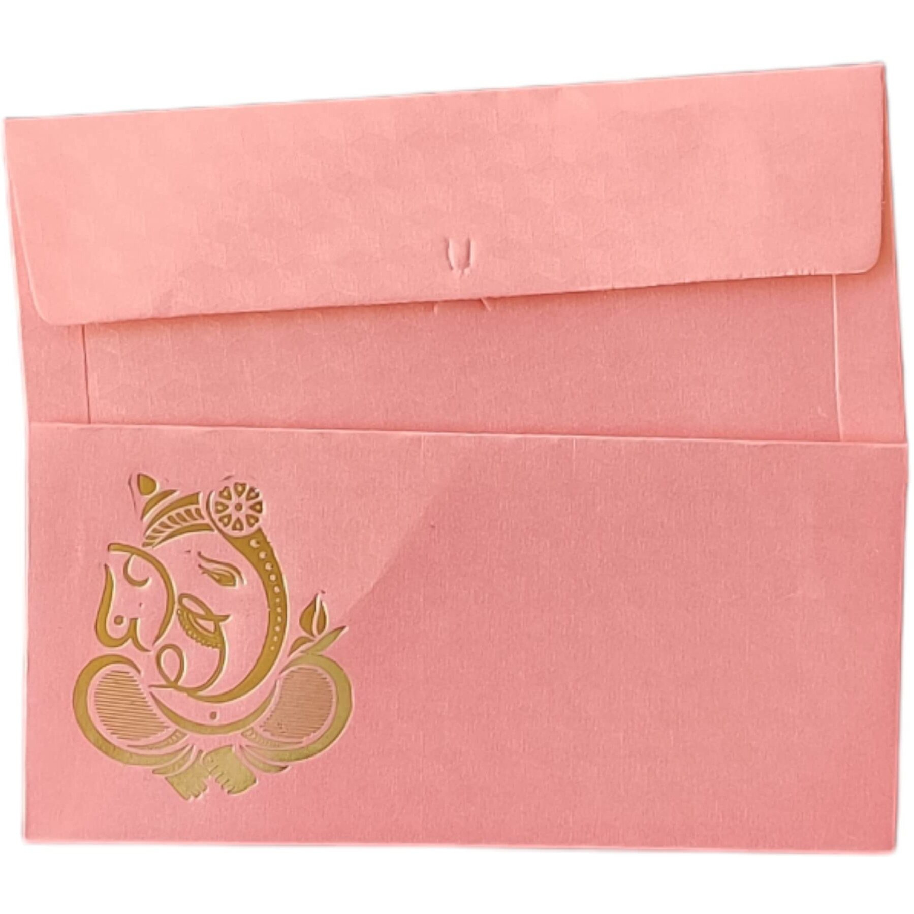 Jhintemetic - Pack Of 25 Matellic Baby-Pink Colourful Designer Shagun Lifafa/Money Gift Envelope With Golden Ganesha For Gifting Money On Wedding, Birthday & Any Other Occasion