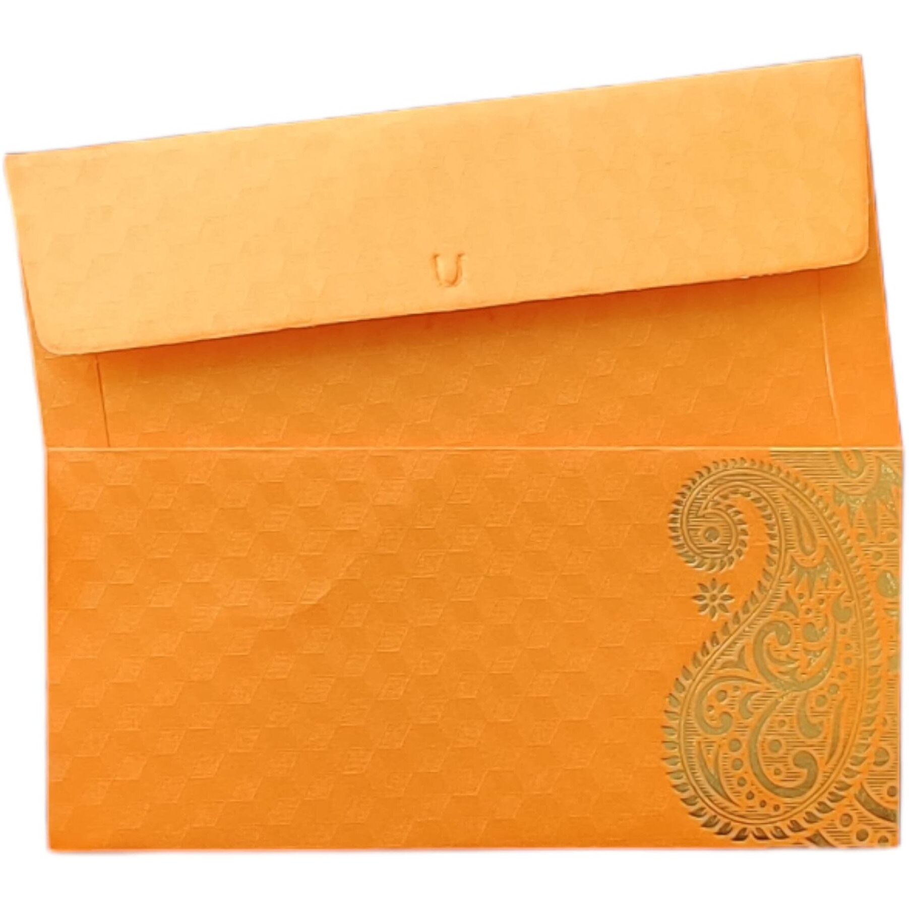 Jhintemetic - Pack Of 25 Matellic Fiery-Orange Colourful Designer Shagun Lifafa/Money Gift Envelope With Golden Ambi For Gifting Money On Wedding, Birthday & Any Other Occasion
