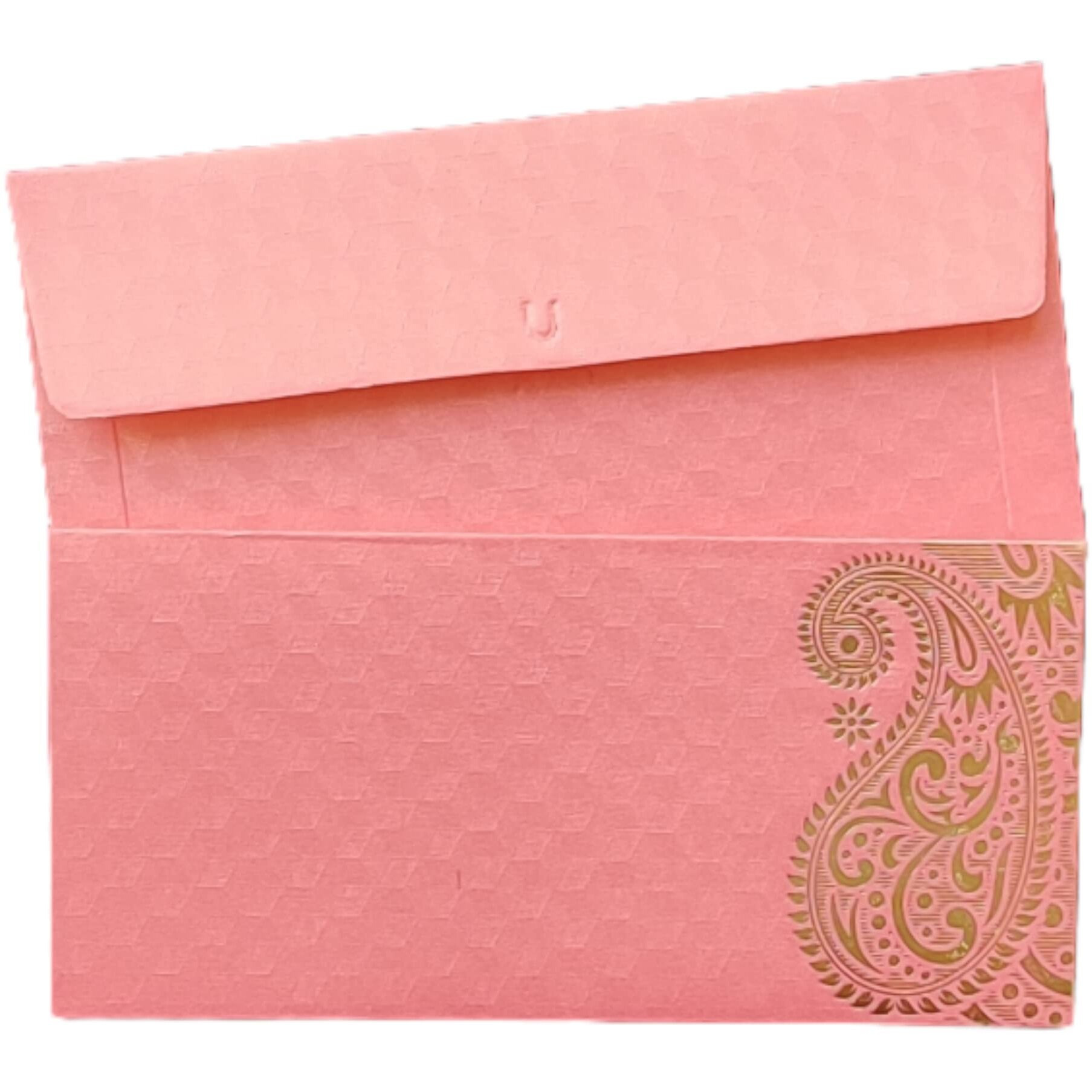Jhintemetic - Pack Of 25 Matellic Baby-Pink Colourful Designer Shagun Lifafa/Money Gift Envelope With Golden Ambi For Gifting Money On Wedding, Birthday & Any Other Occasion