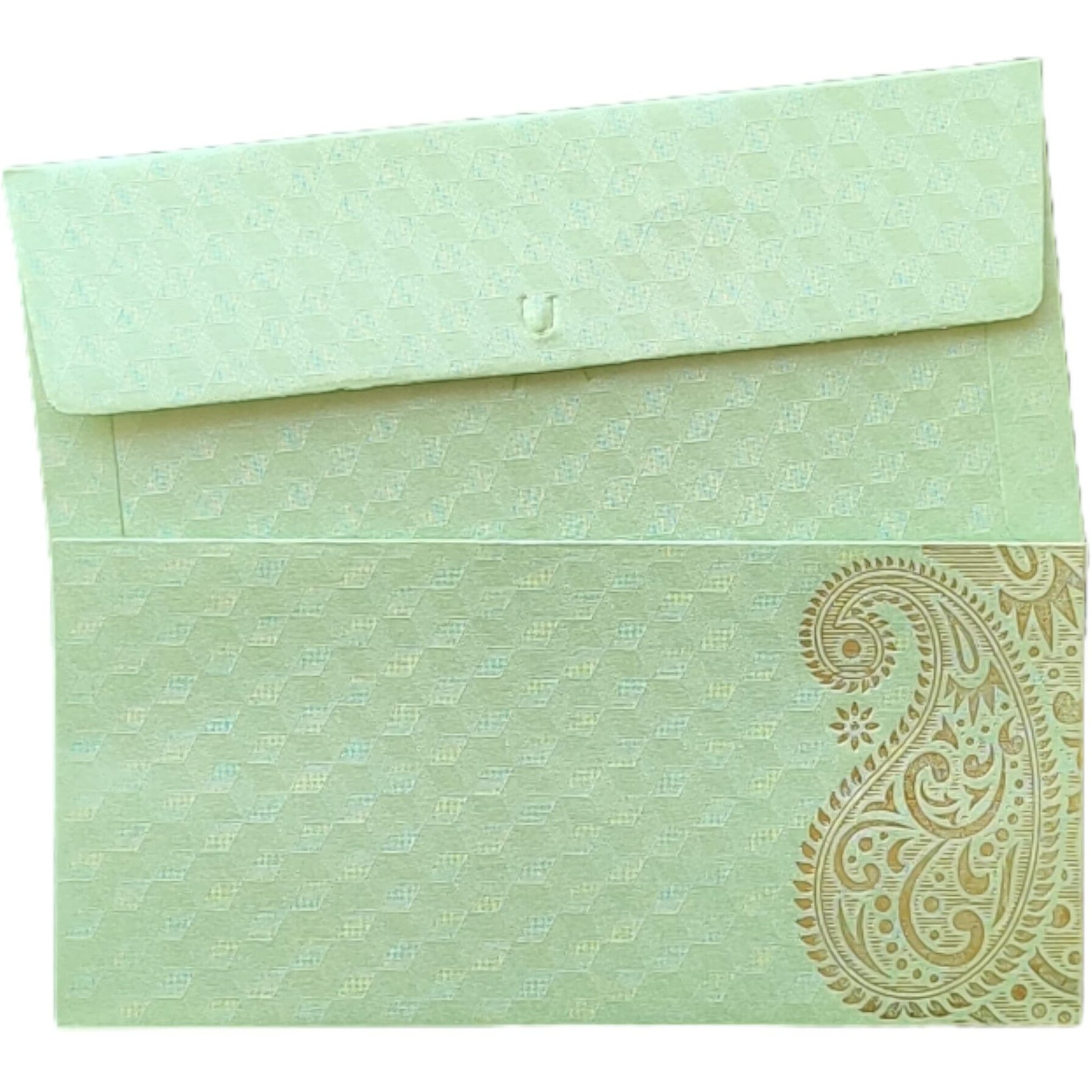 Jhintemetic - Pack Of 25 Matellic Pista-Green Colourful Designer Shagun Lifafa/Money Gift Envelope With Golden Ambi For Gifting Money On Wedding, Birthday & Any Other Occasion