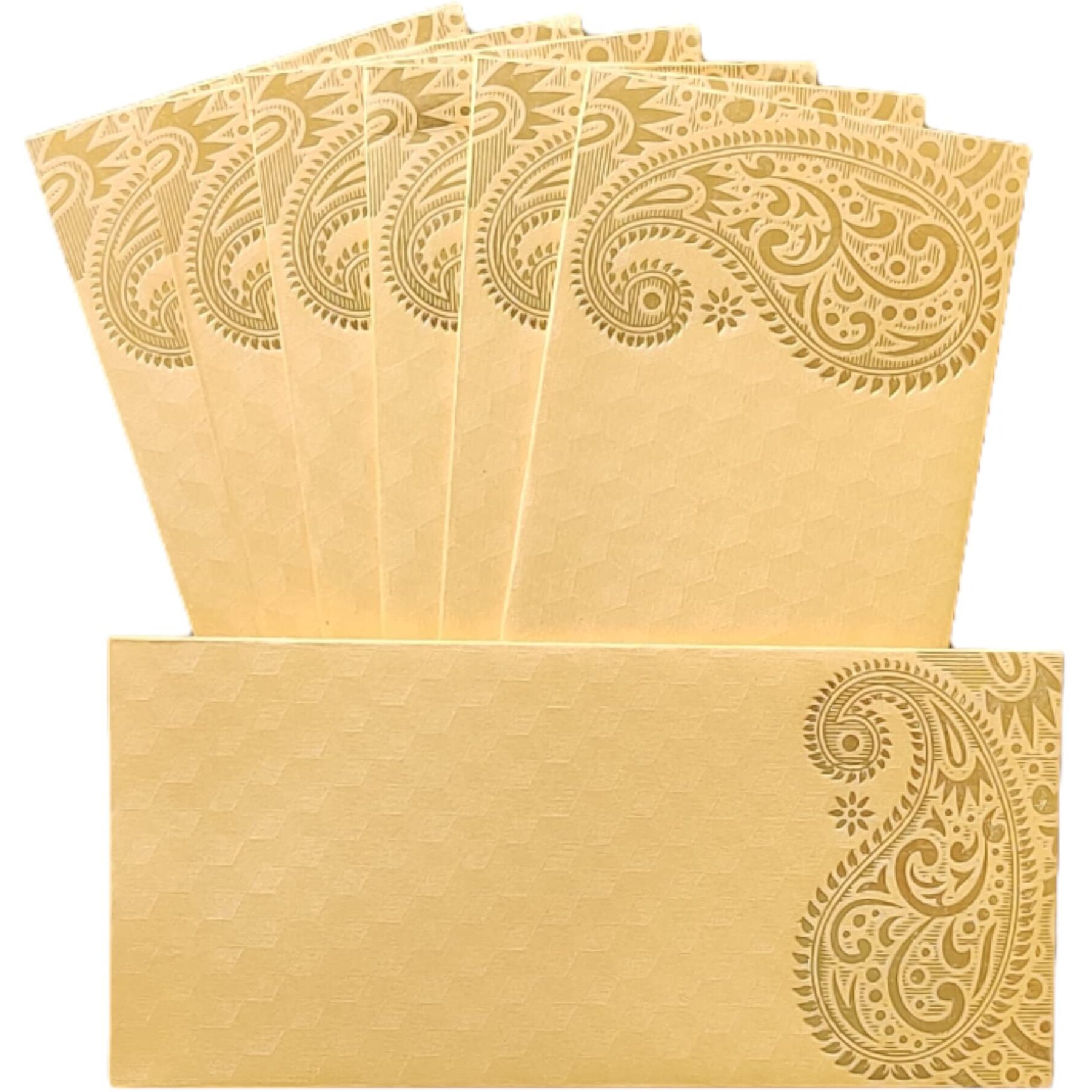 Jhintemetic - Pack Of 25 Matellic Cream Colourful Designer Shagun Lifafa/Money Gift Envelope With Golden Ambi For Gifting Money On Wedding, Birthday & Any Other Occasion