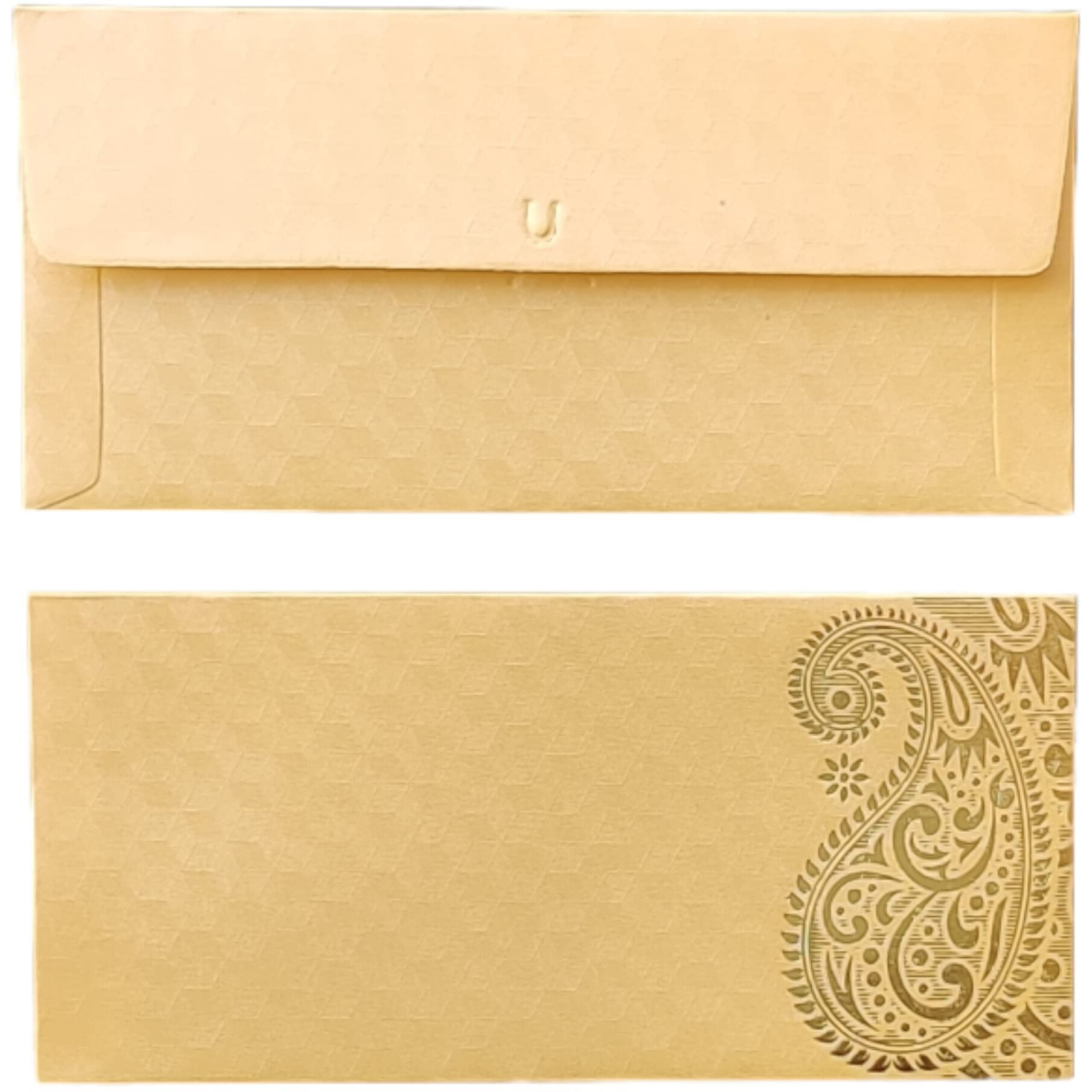 Jhintemetic - Pack Of 25 Matellic Cream Colourful Designer Shagun Lifafa/Money Gift Envelope With Golden Ambi For Gifting Money On Wedding, Birthday & Any Other Occasion