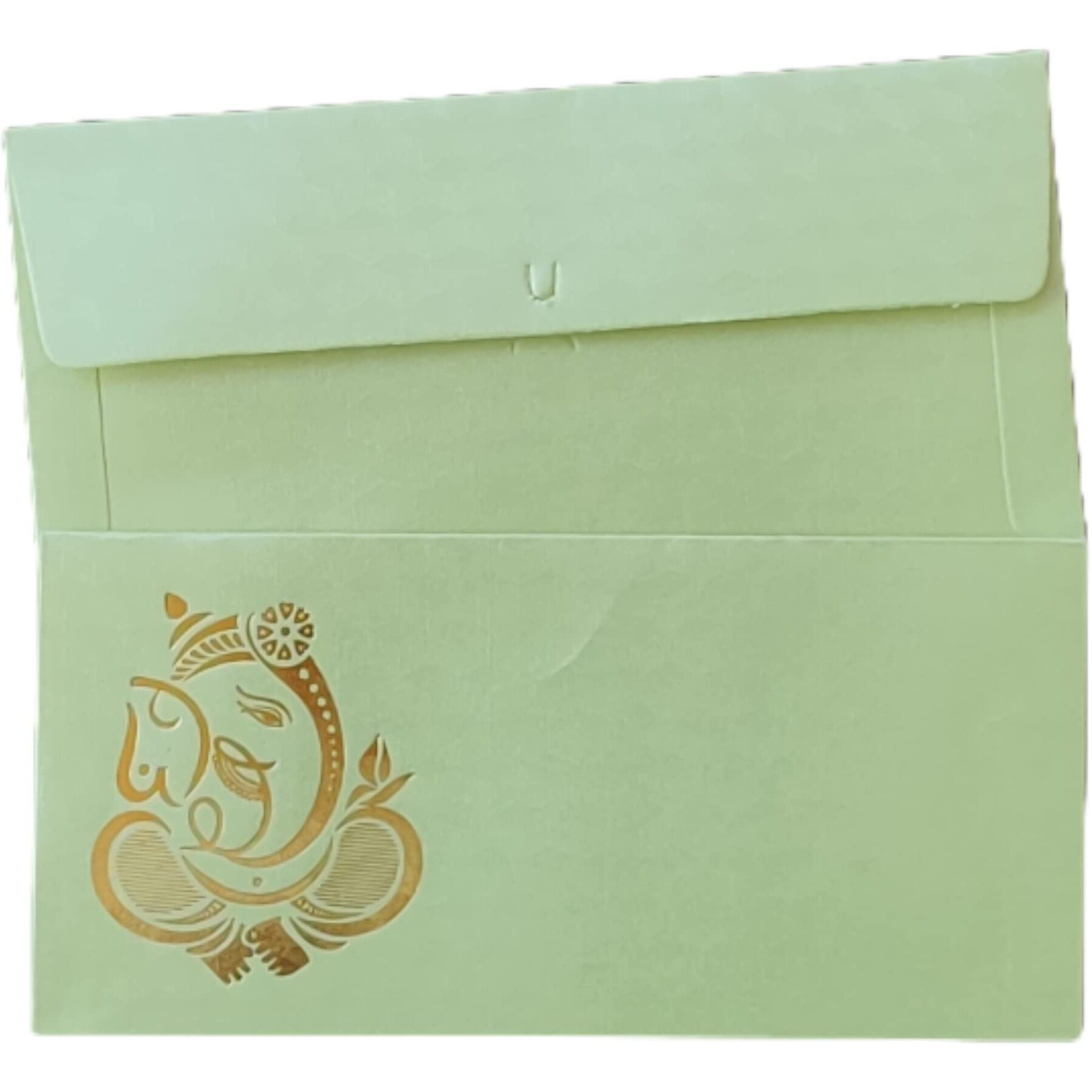Jhintemetic - Pack Of 25 Matellic Pista-Green Colourful Designer Shagun Lifafa/Money Gift Envelope With Golden Ganesha For Gifting Money On Wedding, Birthday & Any Other Occasion