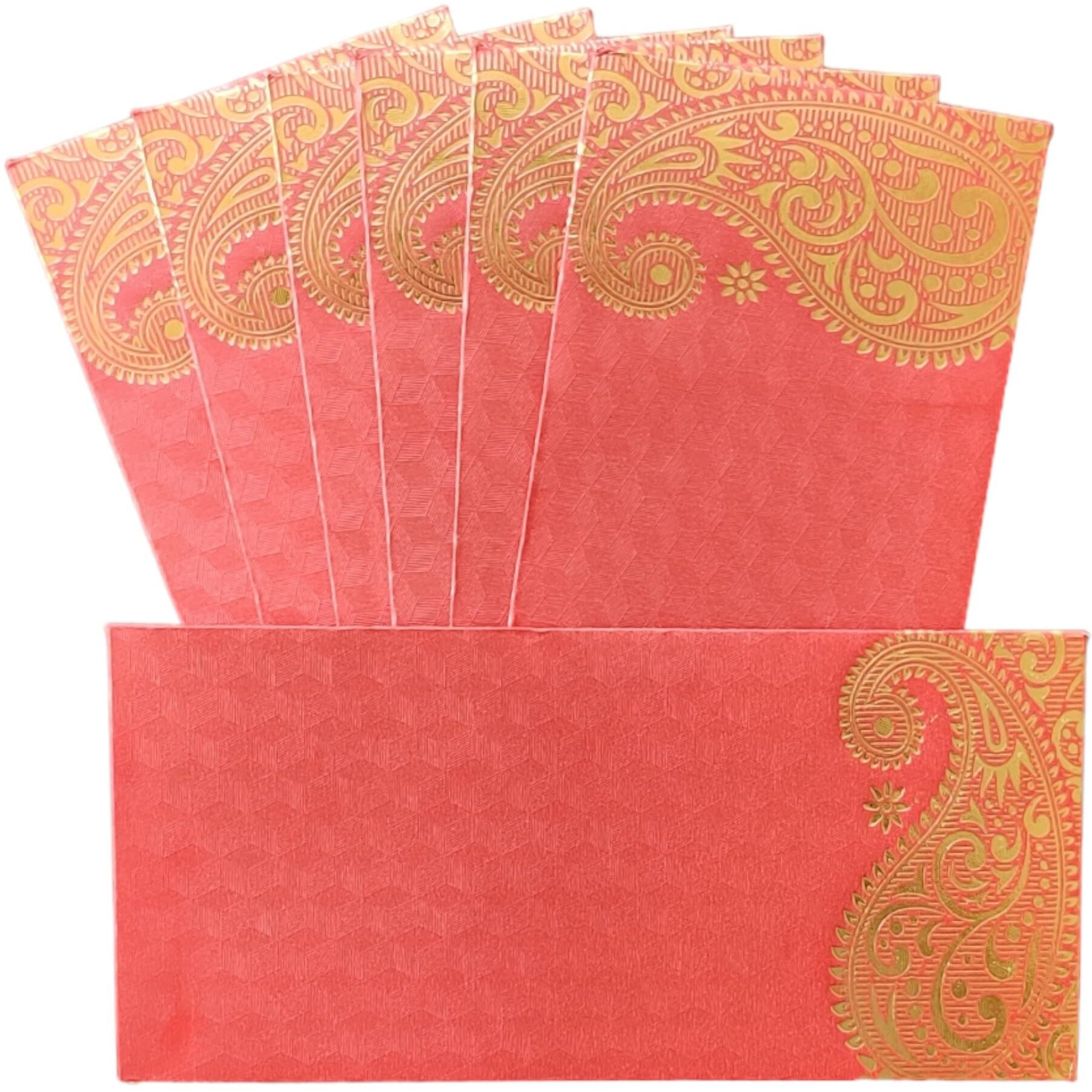 Jhintemetic - Pack Of 25 Matellic Wine-Red Colourful Designer Shagun Lifafa/Money Gift Envelope With Golden Ambi For Gifting Money On Wedding, Birthday & Any Other Occasion