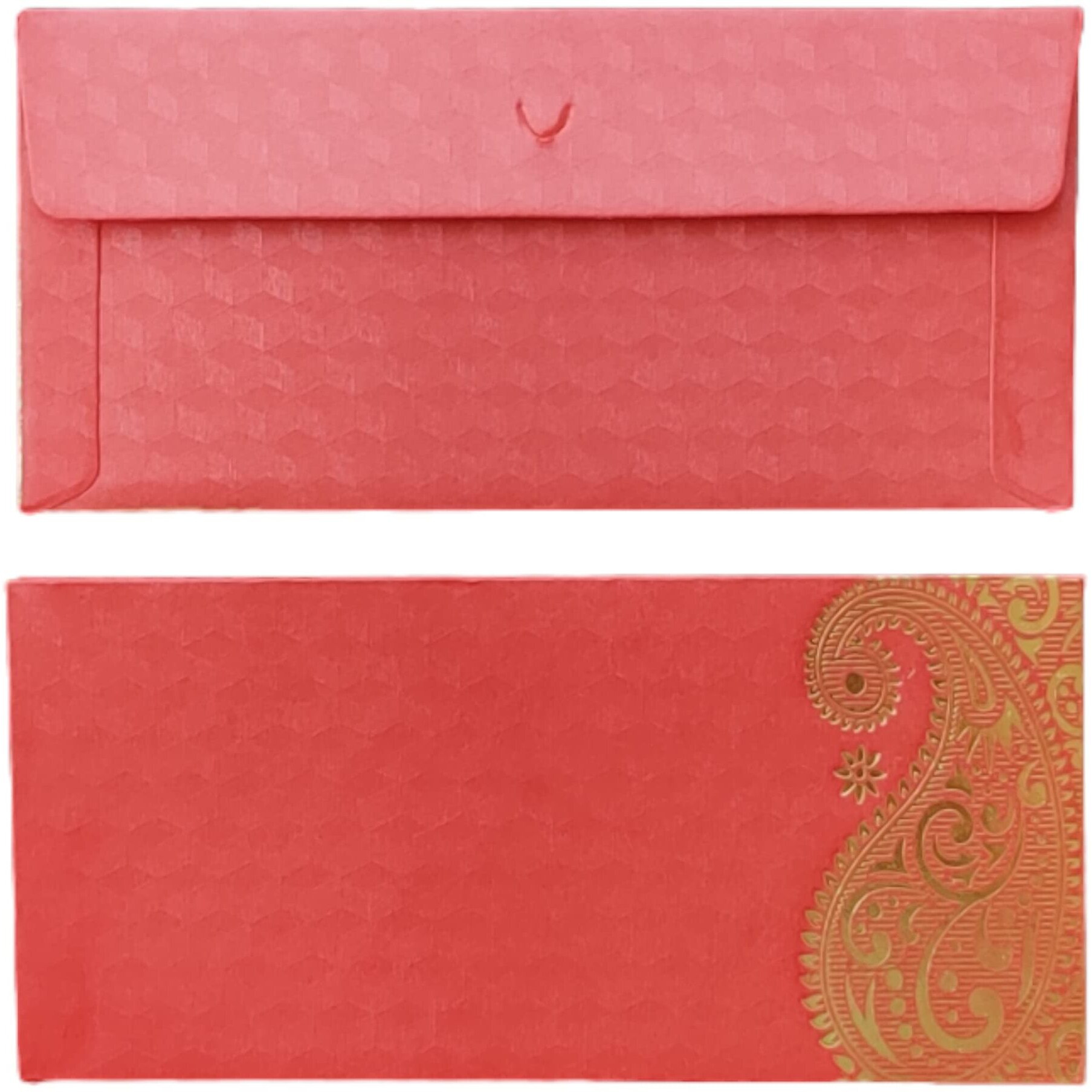 Jhintemetic - Pack Of 25 Matellic Wine-Red Colourful Designer Shagun Lifafa/Money Gift Envelope With Golden Ambi For Gifting Money On Wedding, Birthday & Any Other Occasion