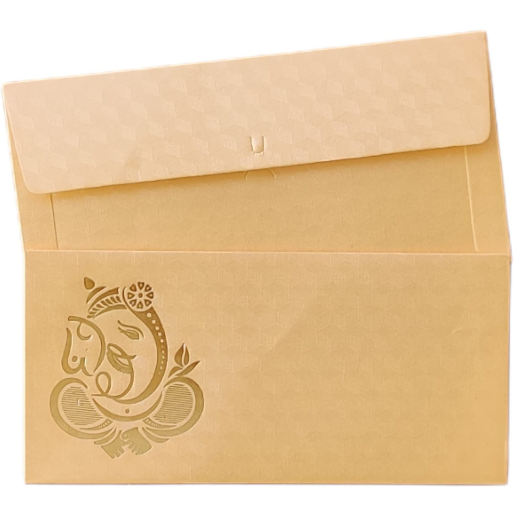 Jhintemetic - Pack Of 25 Matellic Cream Colourful Designer Shagun Lifafa/Money Gift Envelope With Golden Ganesha For Gifting Money On Wedding, Birthday & Any Other Occasion