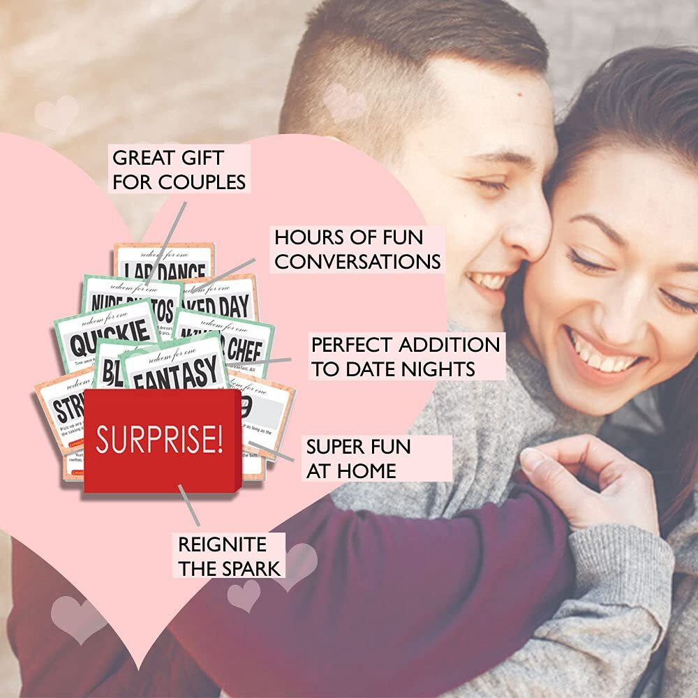 Exciting Lives - Love Coupons Naughty Gift Vouchers For Romantic Couples - Birthday, Anniversary, Valentine's Day Gift Idea - Set Of 15 - Gift For Girlfriend, Boyfriend, Husband Wife, Love