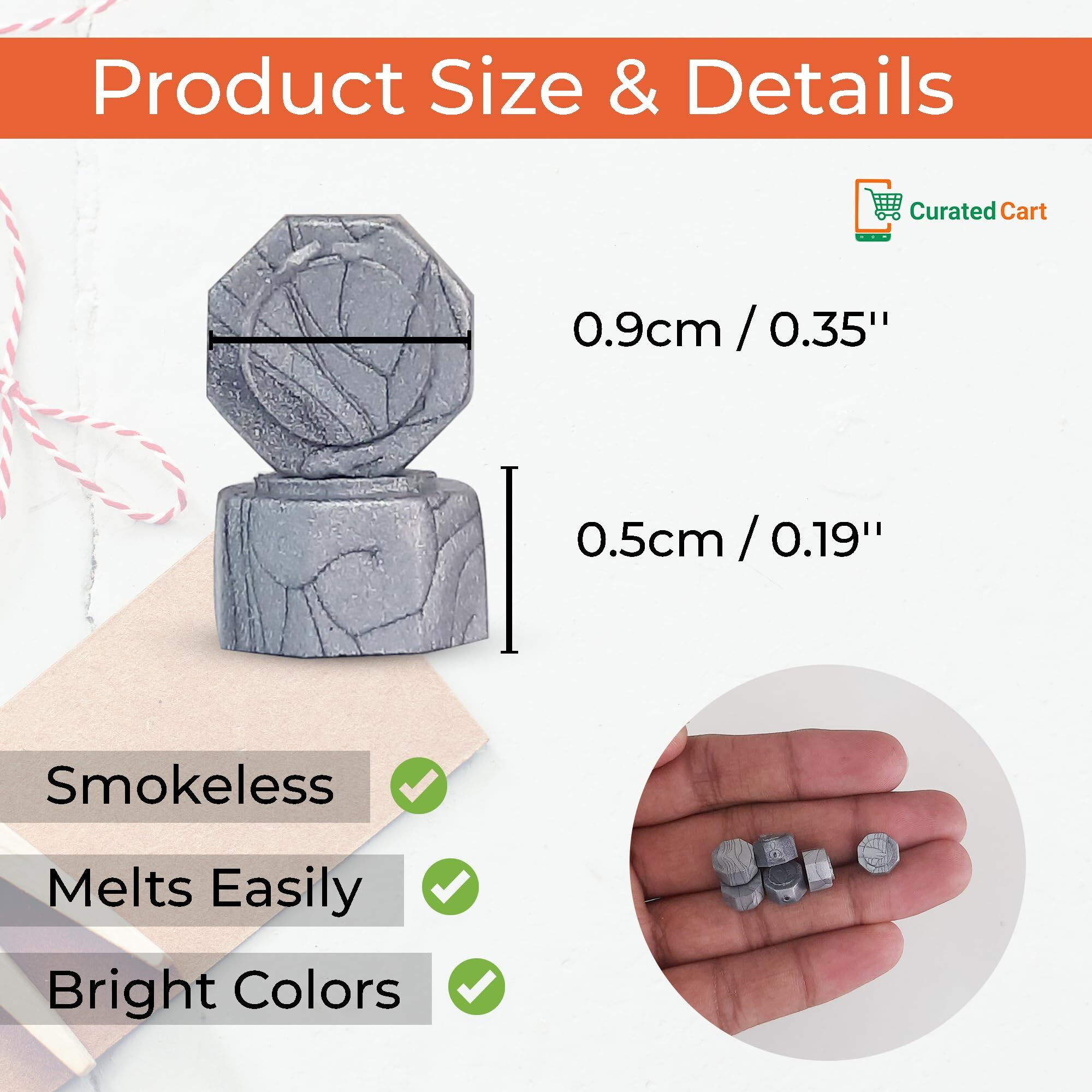 Curated Cart Silver Wax Seal Beads, 250Pcs Octagon Shaped, 10Mm Diameter, Easy To Melt & Solidify, Non-Toxic, Suitable For Wedding Invitations, Gift Packaging & More