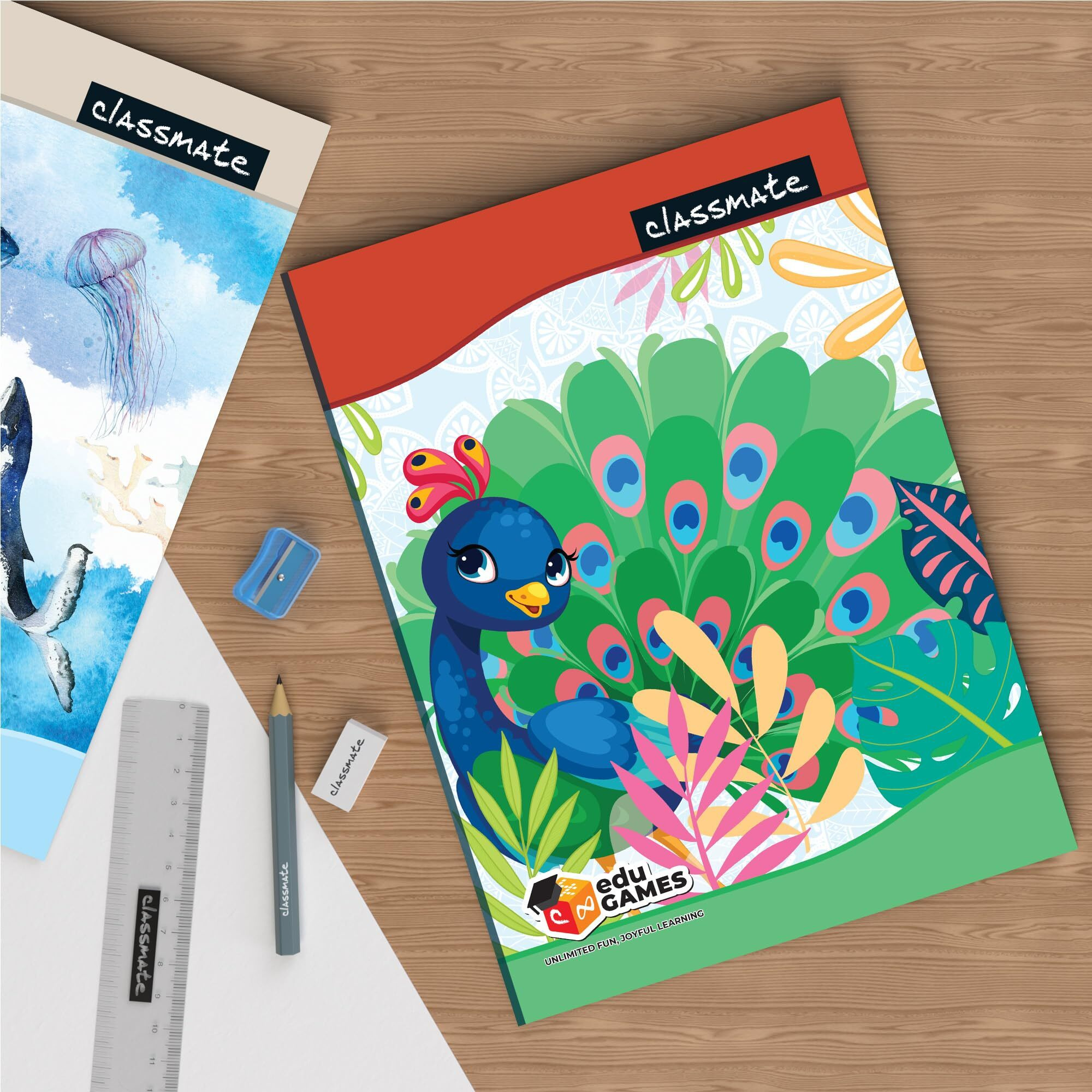 Classmate Notebook | 172 Pages | Single Line | 24.0Cm X 18.0Cm | Pack Of 4 | Ruled Notebook For School Students