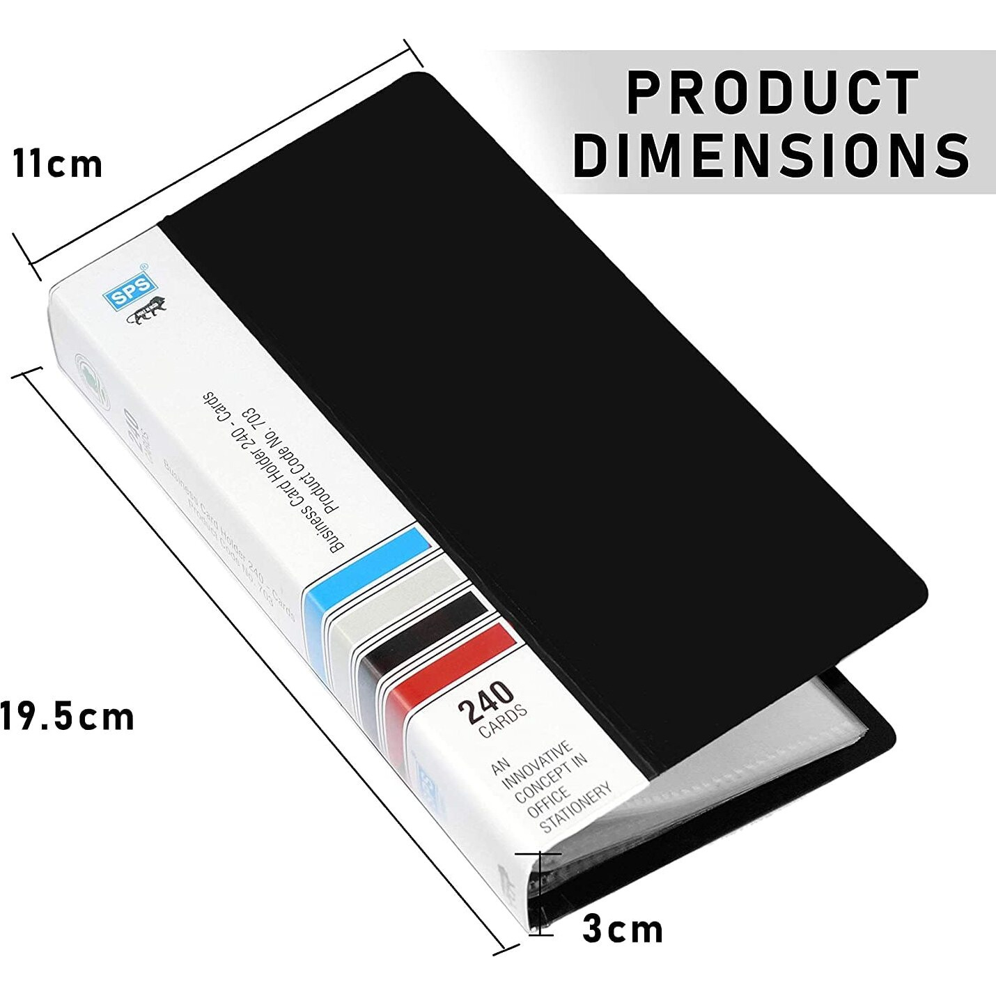 More Buy Business Card Holder, Debit/Credit/Business/Visiting Name Id Card Holder Book Cash Organizer File - 480 Pocket. (Black)