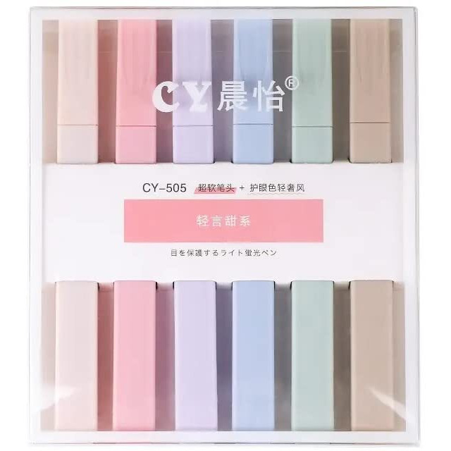 F Falkiya Bible Highlighters&Pen No Bleed Mild Soft Chisel Tip Pastel Markers|6 Colors Painting Stationery Highlight Marker Pens For Journal Bible Planner Notes