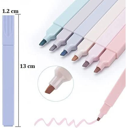 F Falkiya Bible Highlighters&Pen No Bleed Mild Soft Chisel Tip Pastel Markers|6 Colors Painting Stationery Highlight Marker Pens For Journal Bible Planner Notes