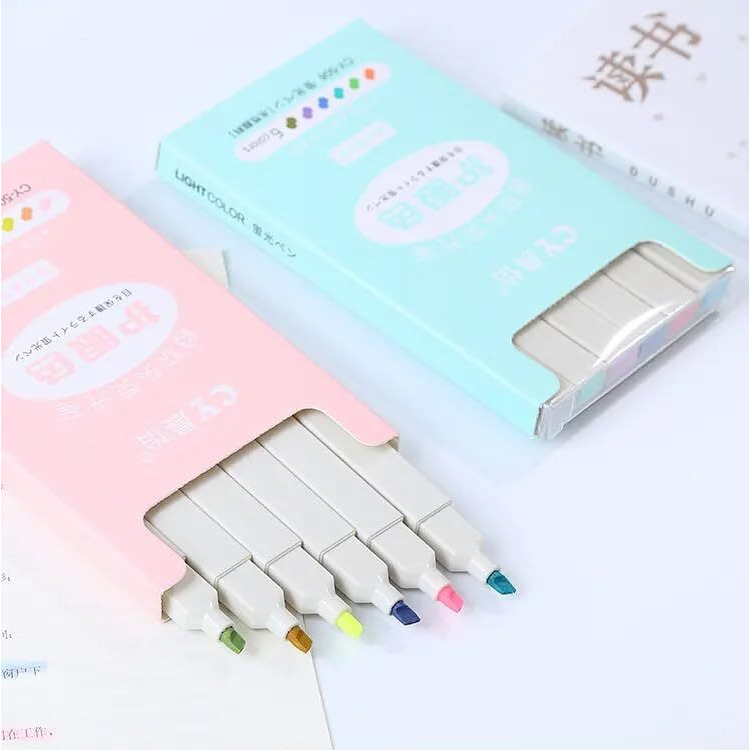 F Falkiya Bible Highlighters & Pen No Bleed Mild Soft Chisel Tip Pastel Markers| 6 Colors Painting Stationery Highlight Marker Pens For Journal Bible Planner Notes, Dark, Multicolor