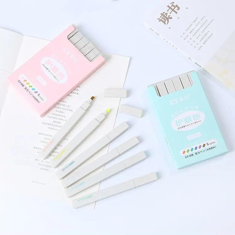 F Falkiya Bible Highlighters & Pen No Bleed Mild Soft Chisel Tip Pastel Markers| 6 Colors Painting Stationery Highlight Marker Pens For Journal Bible Planner Notes, Dark, Multicolor