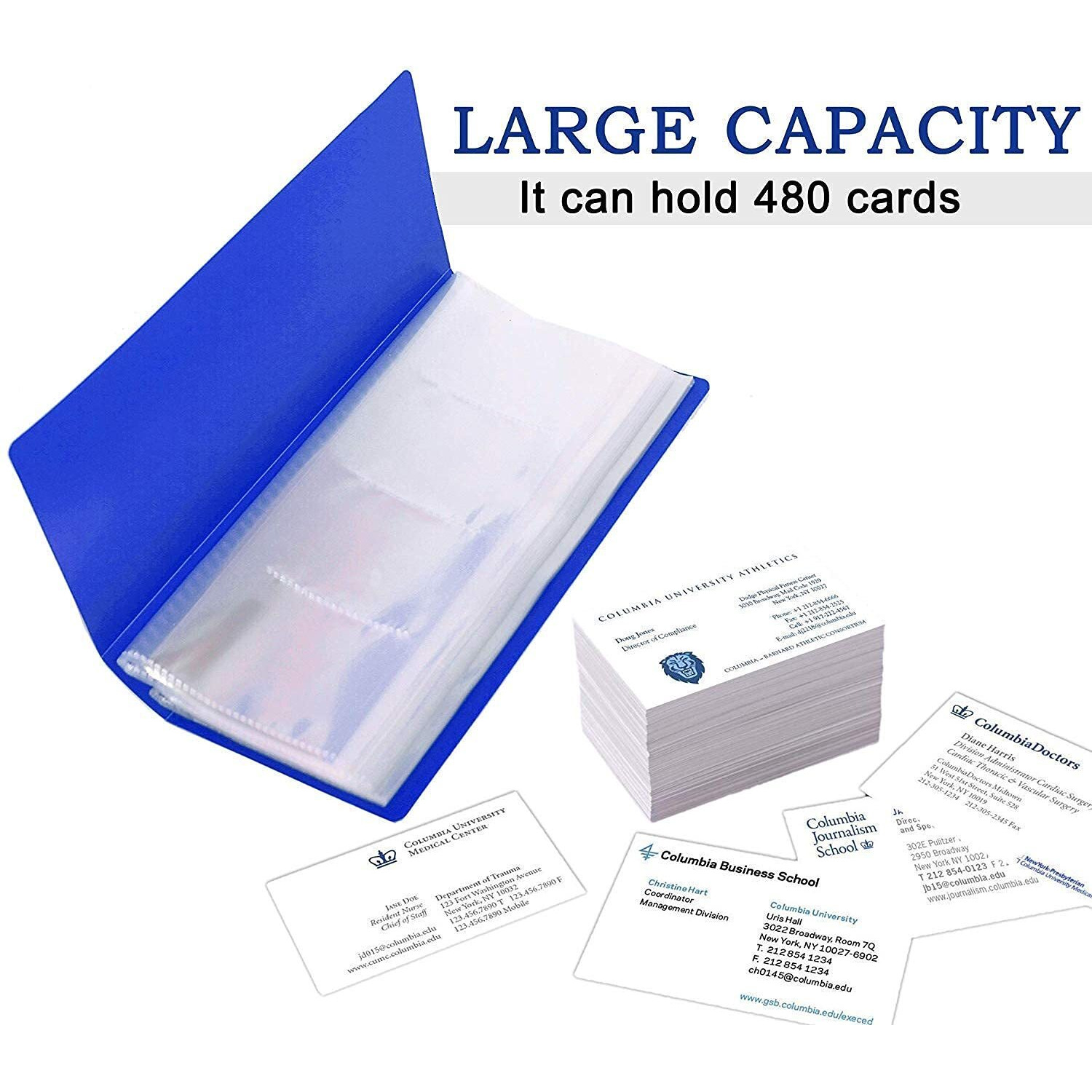 More Buy Card Holder,Business Card Holder,Visiting Card Holder,480 Pockets,480 Cards,Book For 480 Cards,Visiting Card Album(Blue)