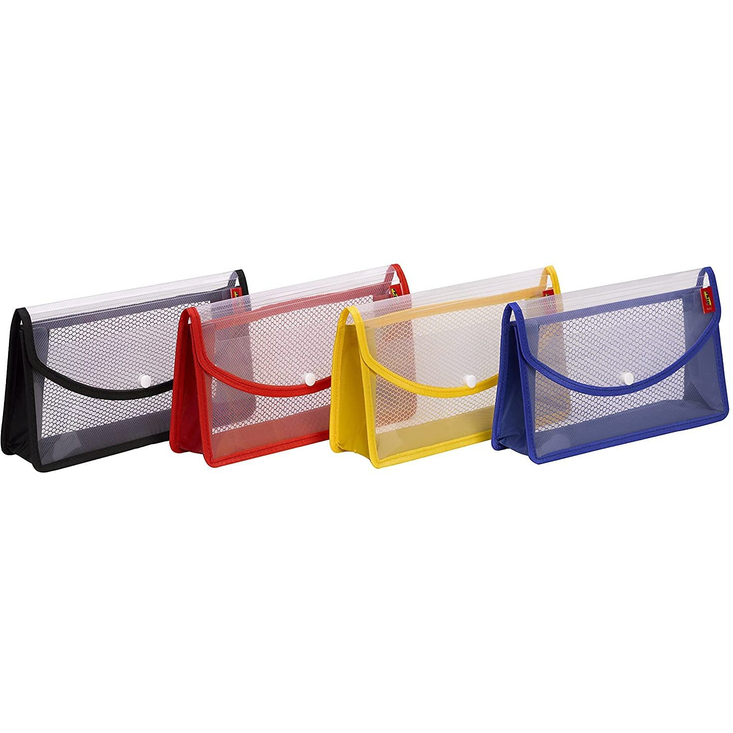 More Buy Cheque Book/Document/Passbook/Cosmetics/Passport Organizer Pouches With Flexi Button (Pack Of 4) (Multicolour)