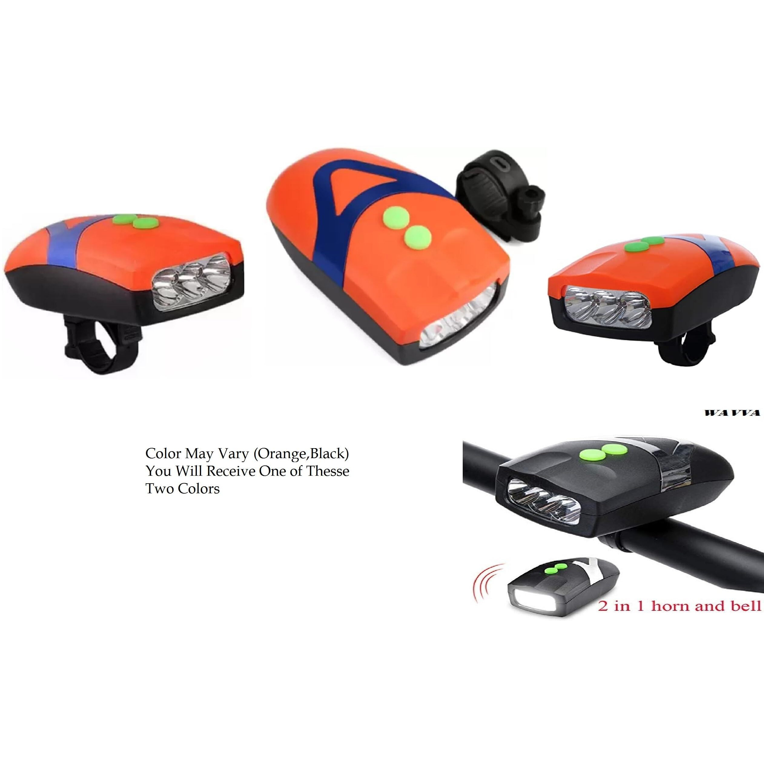 Wavva Cycle Light (3 Modes) + Cycle Bell Siren Hooter Cycle Bell For Bicycle For Kids Adults Cycle Horn And Light (Multicolor)