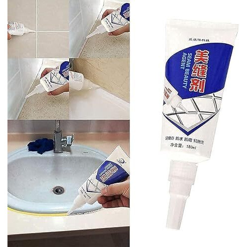 Zevon Tiles Gap Filler Waterproof Crack Agent Water Resistant Silicone Sealant For Diy Home Sink Gaps/Grouts Repair Filler Transparent Glue Tube & Paste For Kitchen, Bathroom (180 Ml)