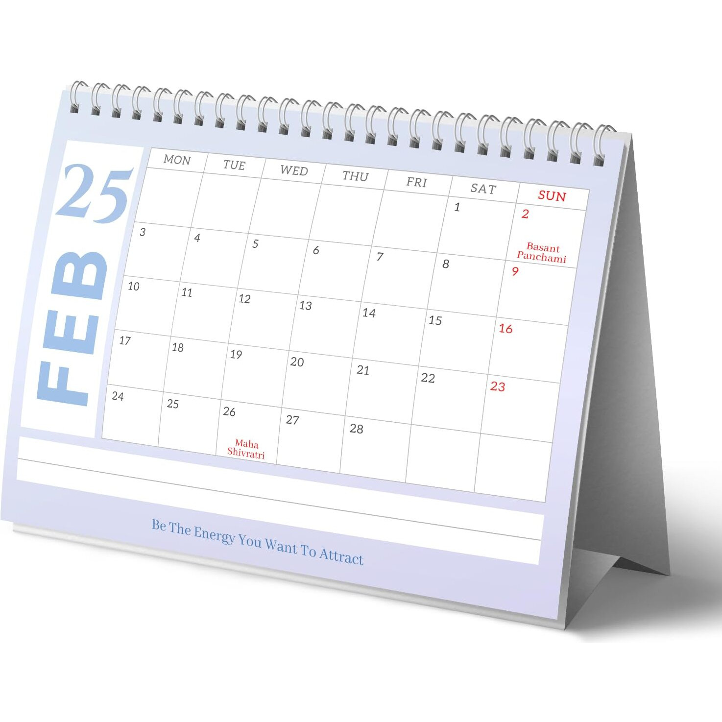 Lauret Blanc Standing Table, Desk Calendar 2025 Planner And Organiser- Home And Office Calendar