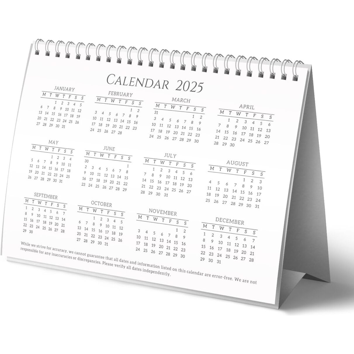 Lauret Blanc Desk Calendar 2025 Planner And Organizer- A5 Size, Home And Office Calendar, Holidays Mentioned (Colour 3 A5 Size)