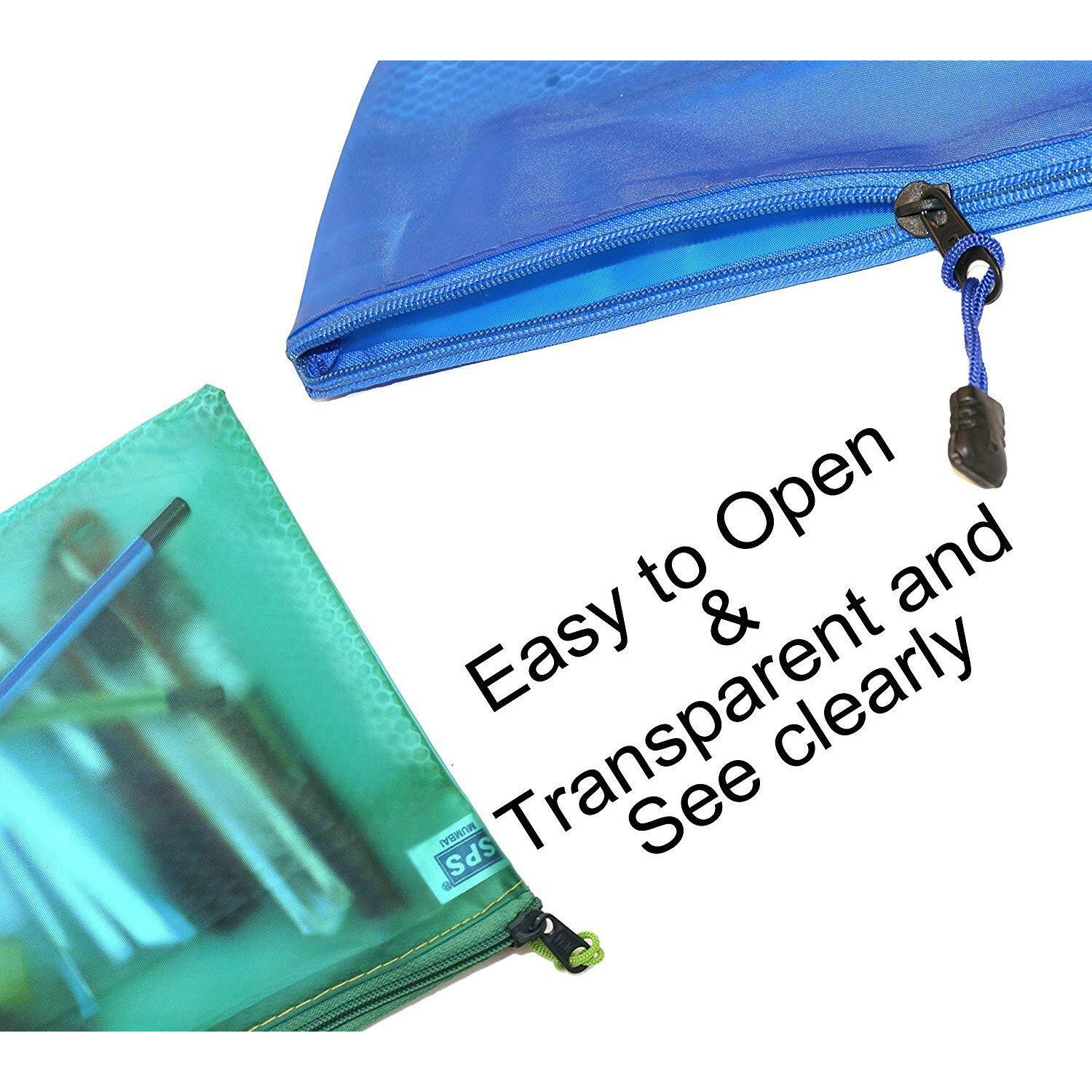 More Buy Transparent A4 Small Size Plastic Pouch Reinforced With Threads With Zipper Best For Organize Supplies For Docoments/Certificates/Marksheet/Medical Files (Pack Of 5)