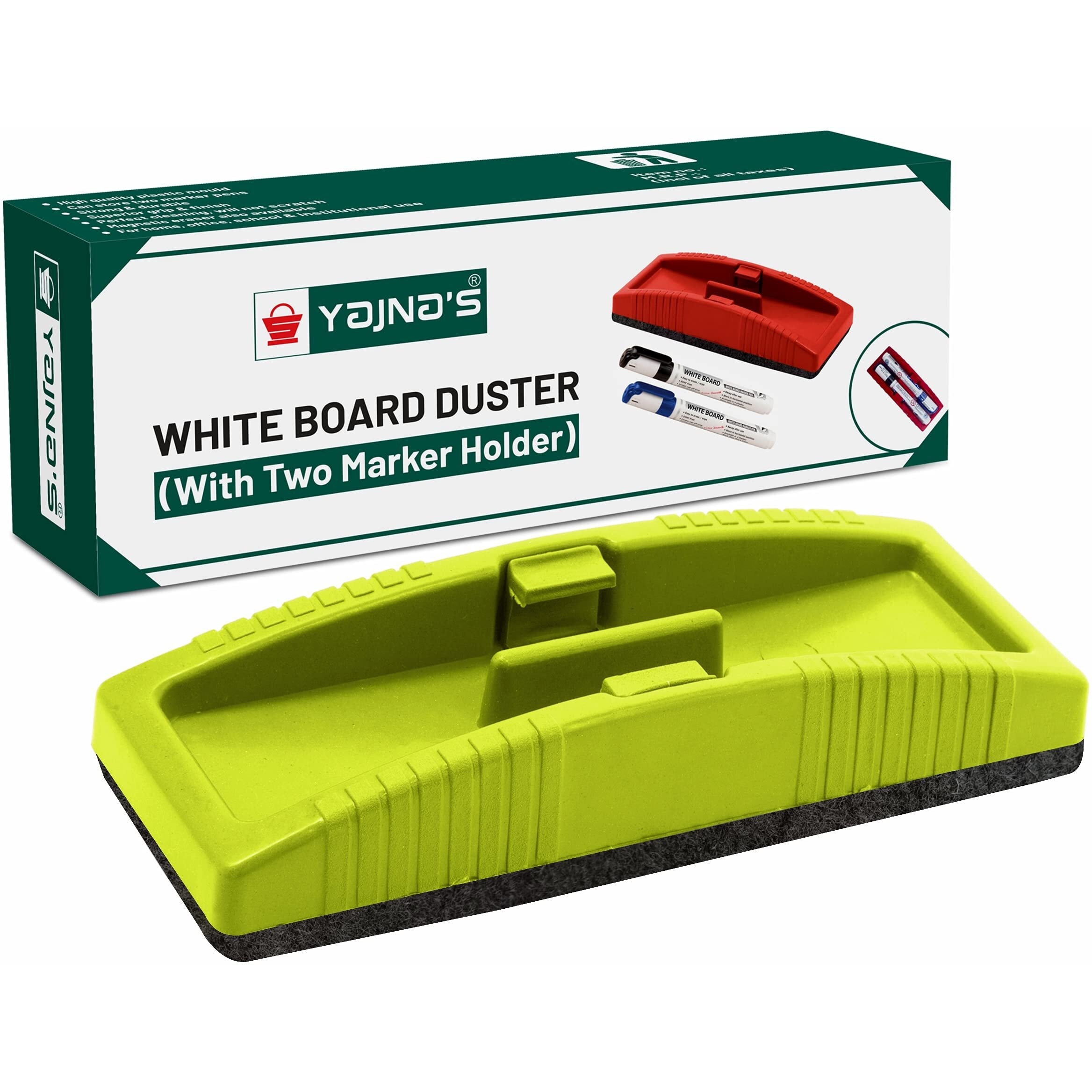 Yajnas Magnetic Whiteboard Duster, White Board Duster | Whiteboard Eraser For Erasing White Board Marker Or Chalk Board Writing - Assorted Colours - Colour May Vary (Magnetic Duster, Pack Of 4)