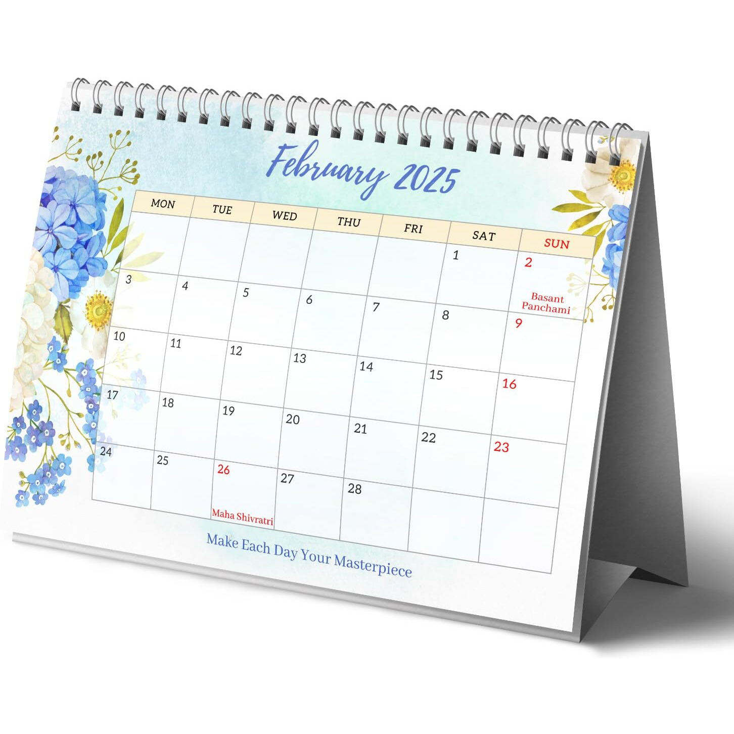 Lauret Blanc Desk Calendar 2025 Planner And Organizer- A5 Size, Monthly Grid View, Notes Section, Home And Office Calendar (Colour 12 A5 Size)