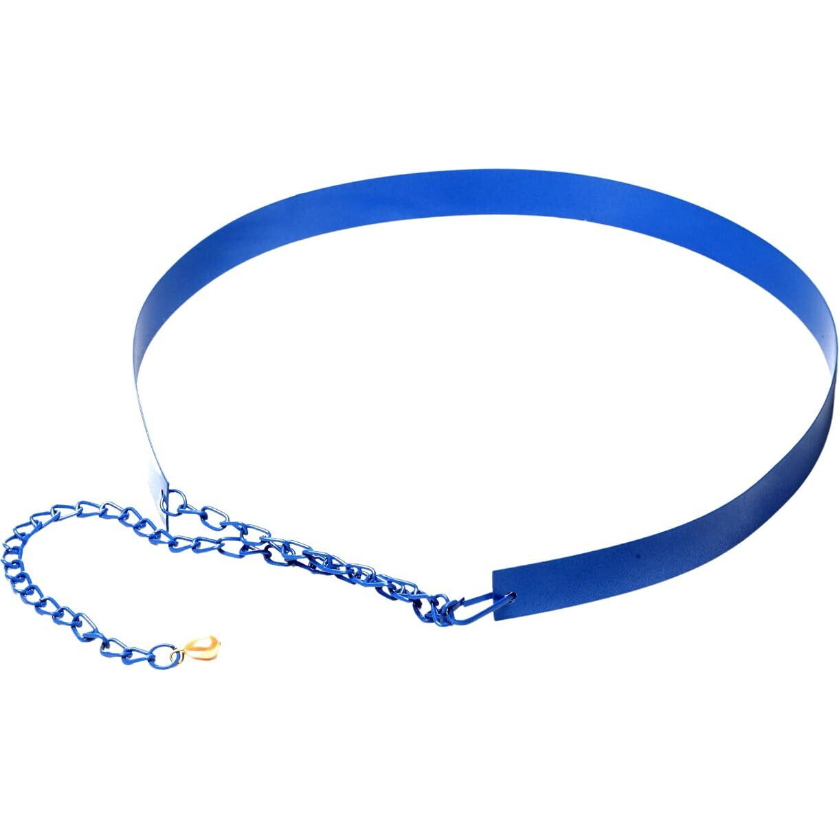 Fabme Women's Metal Adjustable Belt For Saree, Western Dress, Traditional Dress, Party Designer Wear (Blue, 2 Cm Wide)