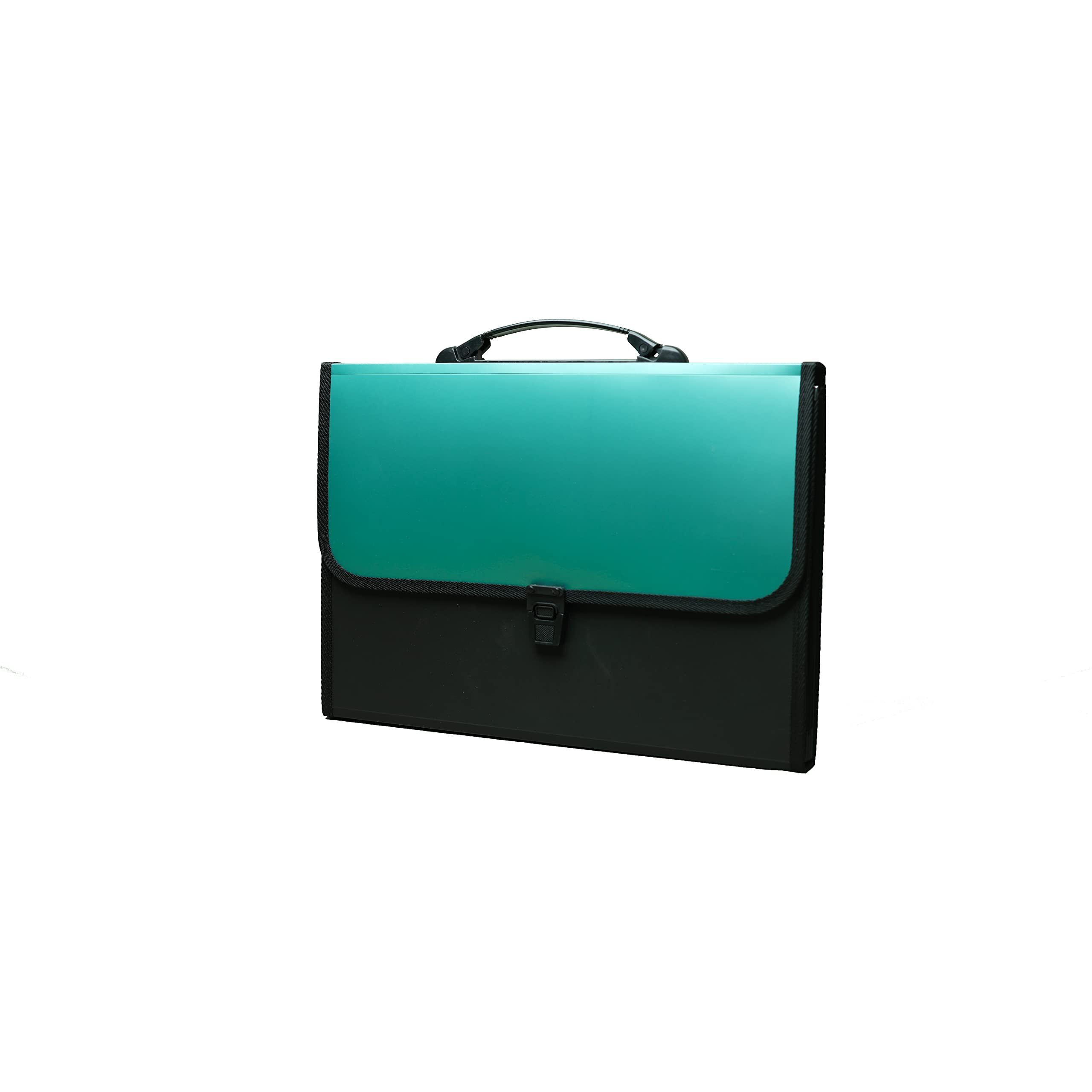 More Buy 13 Pockets Plastic Expanding File Folder Documents Large Size (L X W X H) - 39 X 3.50 X 28 Cm A4 Fc With Carry Handle For Docoments/Certificates/Marksheet/Medical Files (Green, 5555)