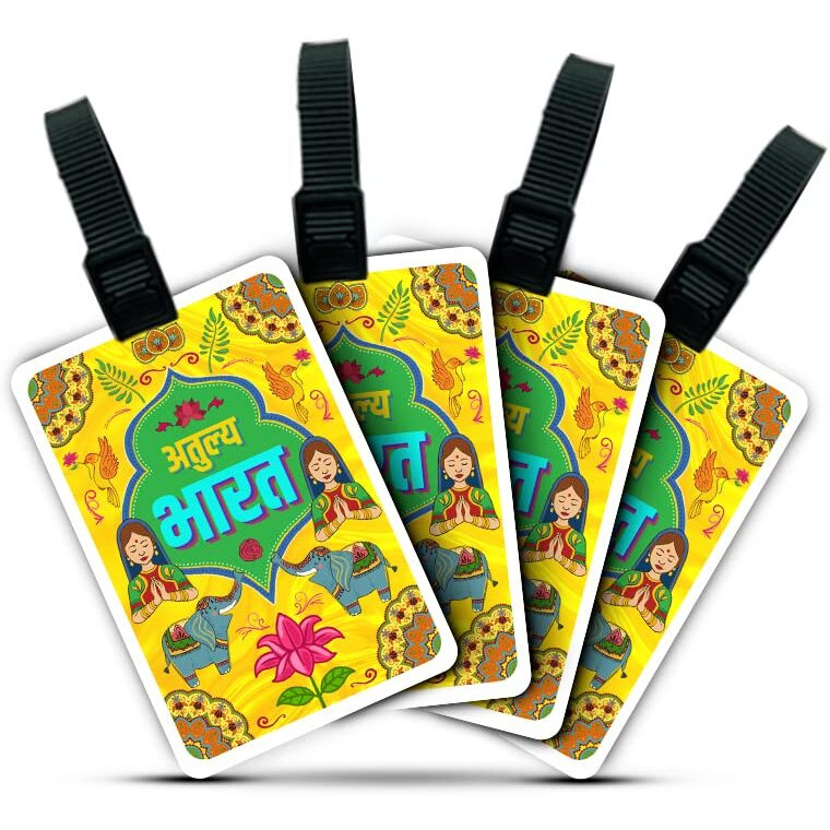 Ultra 3D Luggage Tag For Suitcase & School Bags | Set Of 4 | Atulya Bharat
