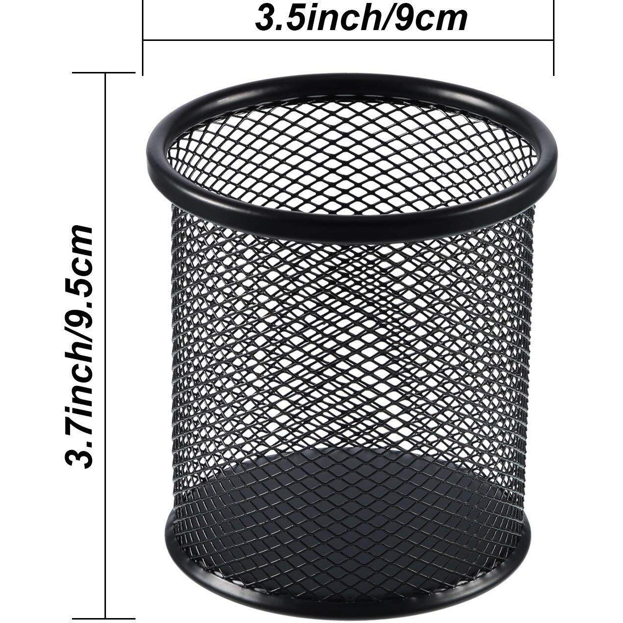 Shuban Metal Mesh Pencil Holder Round Pen Cups For Desk Organizer Classroom Organization Pencil Holders Wire Makeup Brush Holders For Desk Office Supplies-4 Pcs