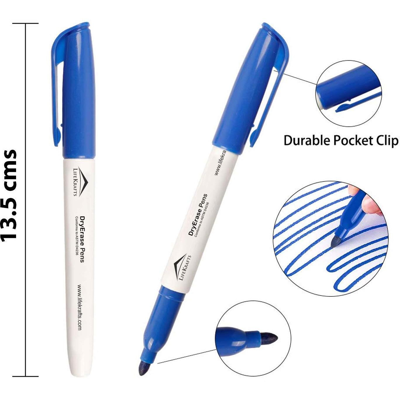 Lifekrafts Dry Erase Marker Pens|Pack Of 16 Includes Black,Blue,Red,Green|Perfect For Writing On Whiteboards,Dry Erase Boards,Mirrors For School,Office,Home Use Etc..,Fine
