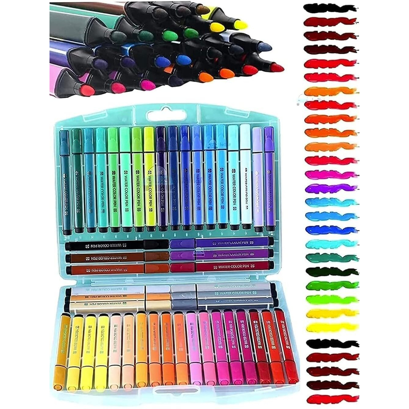 Morovik Washable Watercolor Pens Set - Colouring Kit Art Markers Colour Sketch Pens Set Kids Artists Sketching Drawing Materials Craft Supplies Return Gift (24)