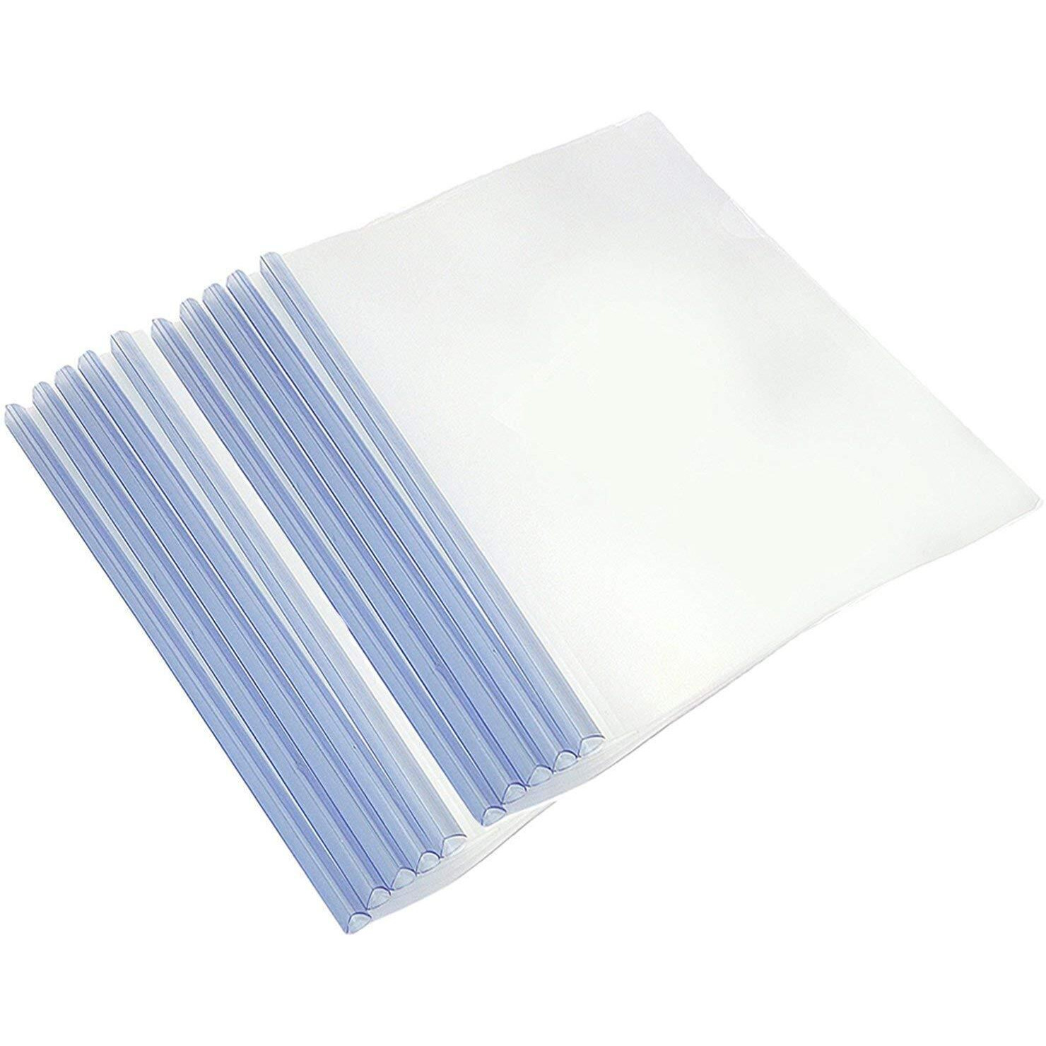 More Buy Plastic File Folder For Document Sliding Bar Report Covers,30 Sheet Capacity, Transparent Resume Presentation File Folders Organizer Binder For A4 Size Paper.(Pack Of 20)