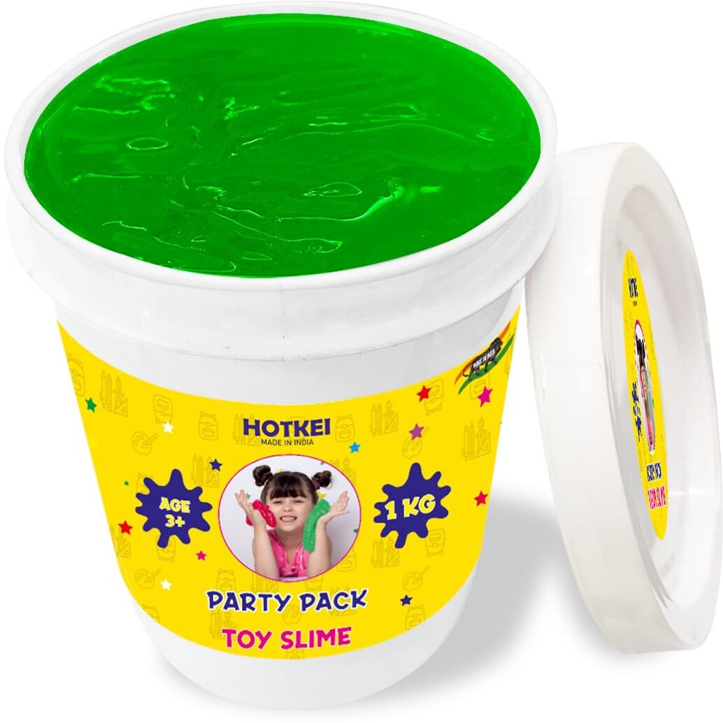 Hotkei (1 Kg Slime) Green Fruit Scented Big Slimy Slime Gel Jelly Putty Toy Slime Bucket Kit Set Toys For Girls Boys Kids Slime