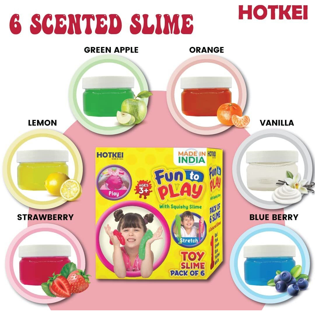 Hotkei (1 Kg Slime) Green Fruit Scented Big Slimy Slime Gel Jelly Putty Toy Slime Bucket Kit Set Toys For Girls Boys Kids Slime