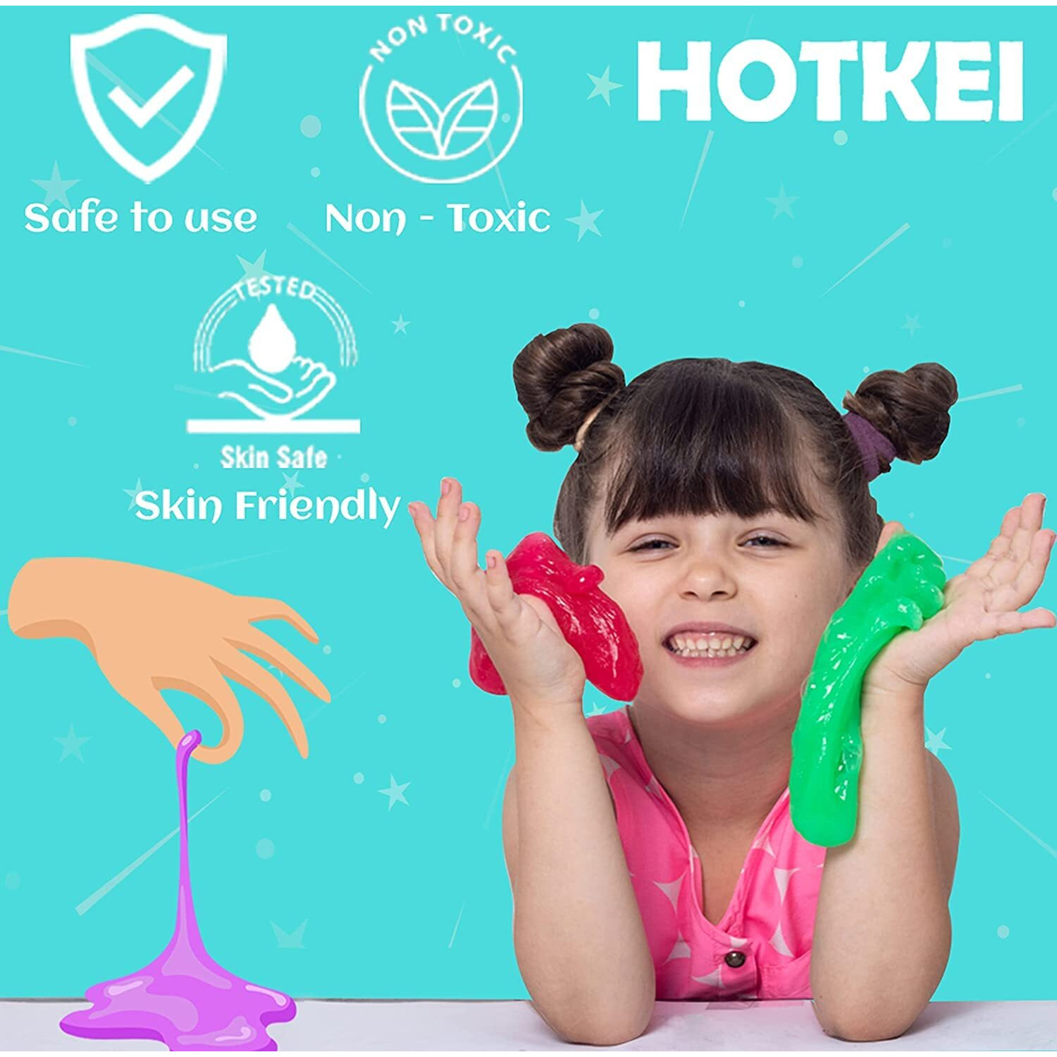 Hotkei (1 Kg Slime) Green Fruit Scented Big Slimy Slime Gel Jelly Putty Toy Slime Bucket Kit Set Toys For Girls Boys Kids Slime