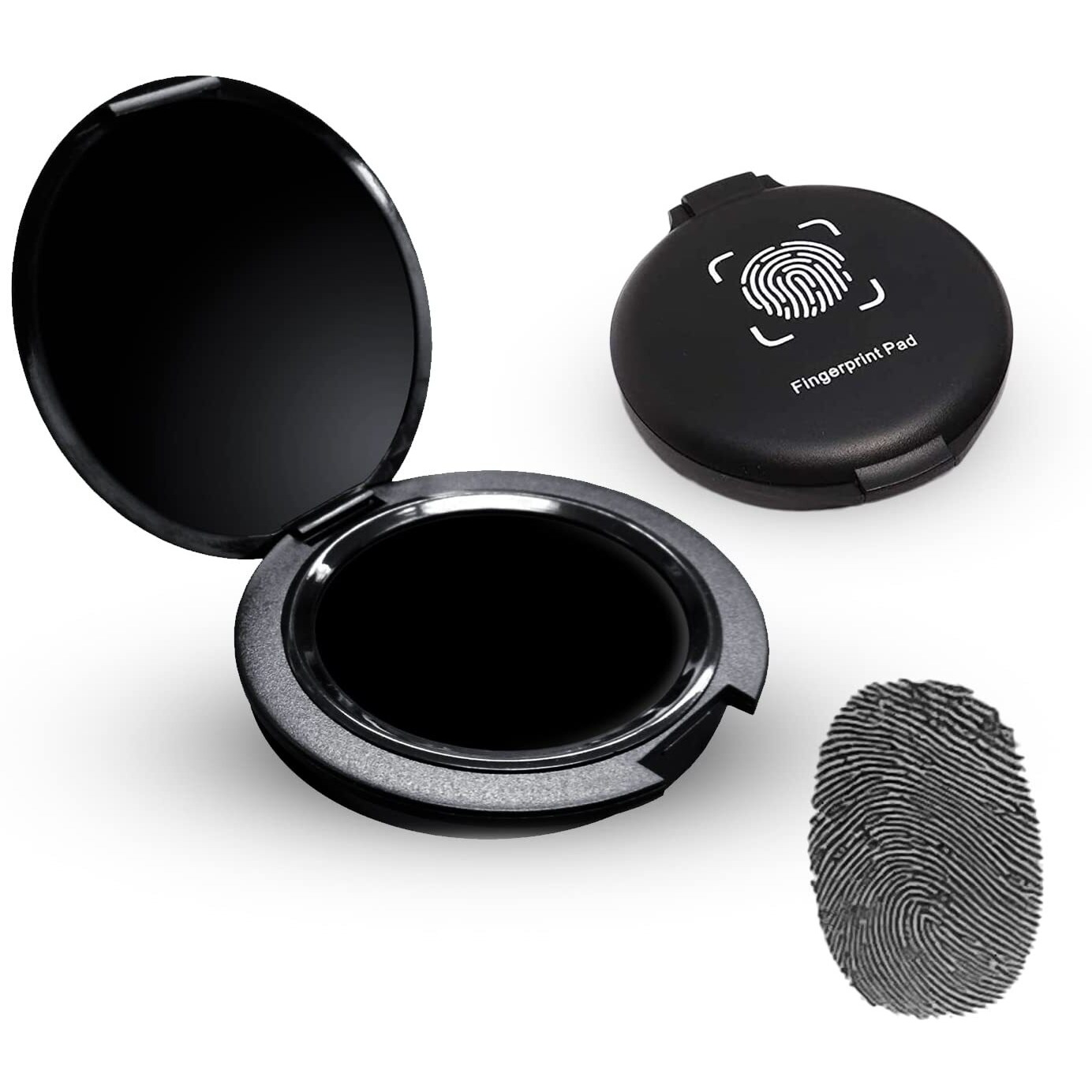 Mold Your Memories Fingerprint Ink Pad, Thumbprint Ink Pad For Notary Supplies, Identification Security Id Fingerprint Cards Law Enforcement, School, Police And Crafts.(Black)