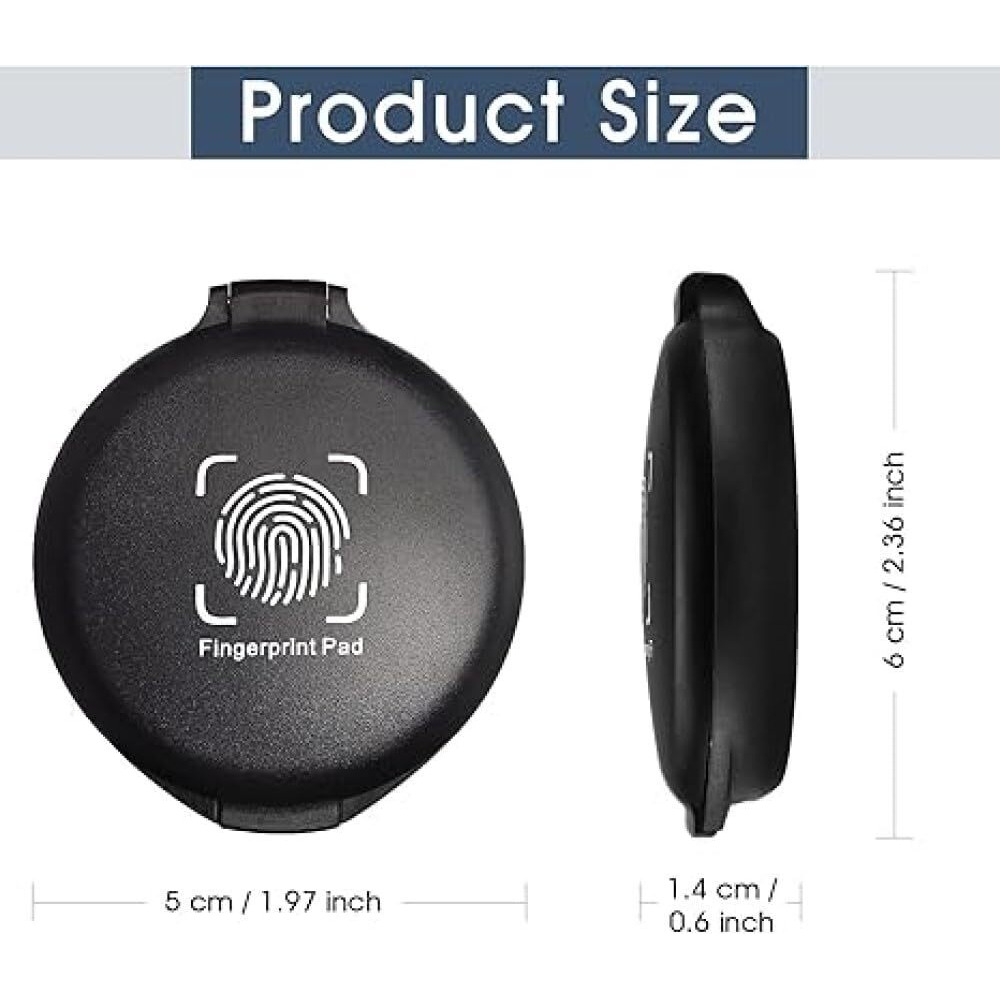 Mold Your Memories Fingerprint Ink Pad, Thumbprint Ink Pad For Notary Supplies, Identification Security Id Fingerprint Cards Law Enforcement, School, Police And Crafts.(Black)