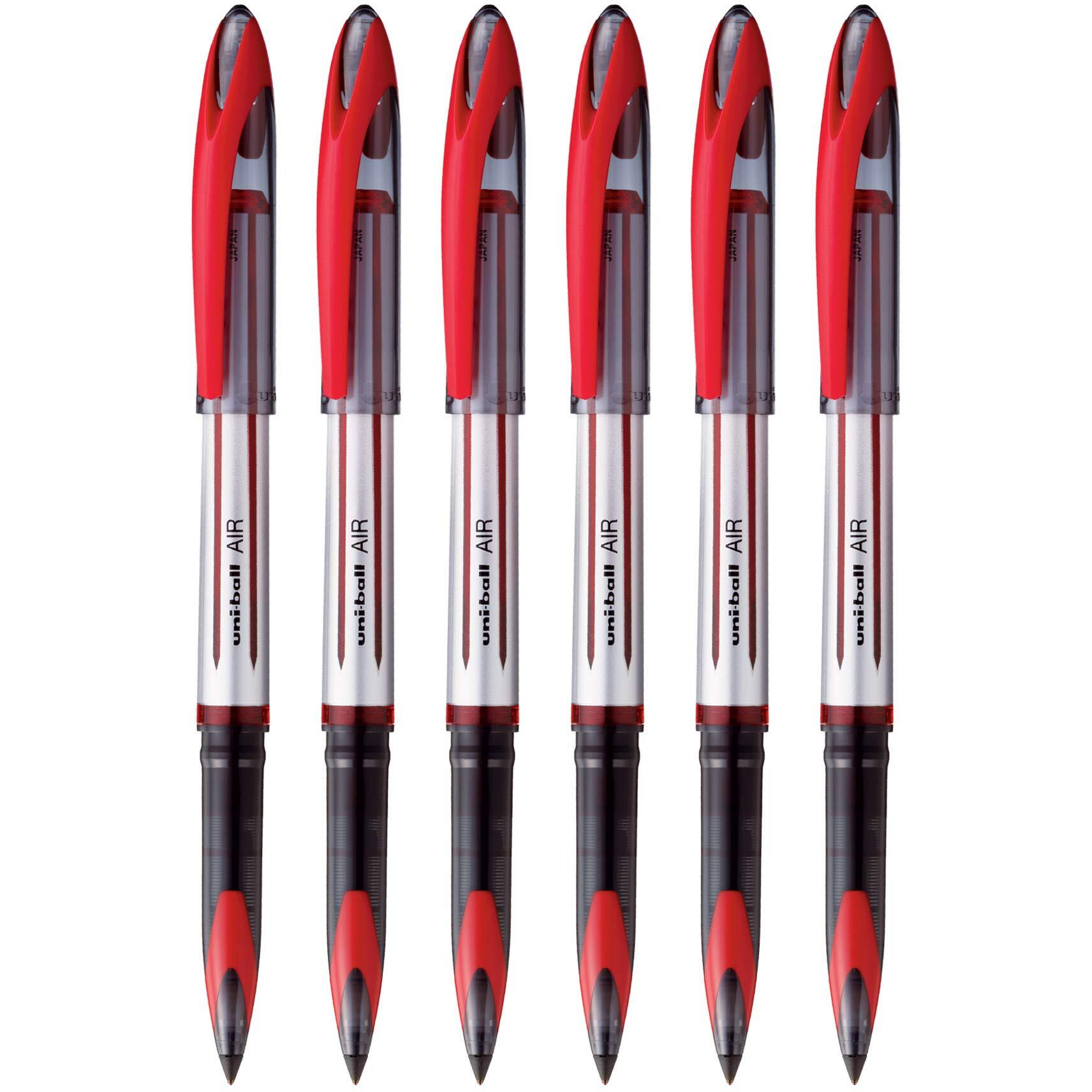 Uni-Ball Air Uba188L 0.7Mm Roller Ball Pen | Red Ink, Pack Of 6
