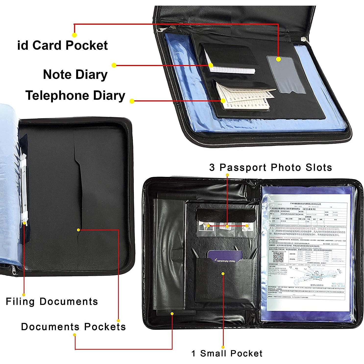 More Buy Pu Leather Multipurpose 24 File Sleeve To Store A4 Professional Files And Folders, Certificate, Legal Size Documents Holder For Home, Office, School (37.5 * 26Cm) Grey