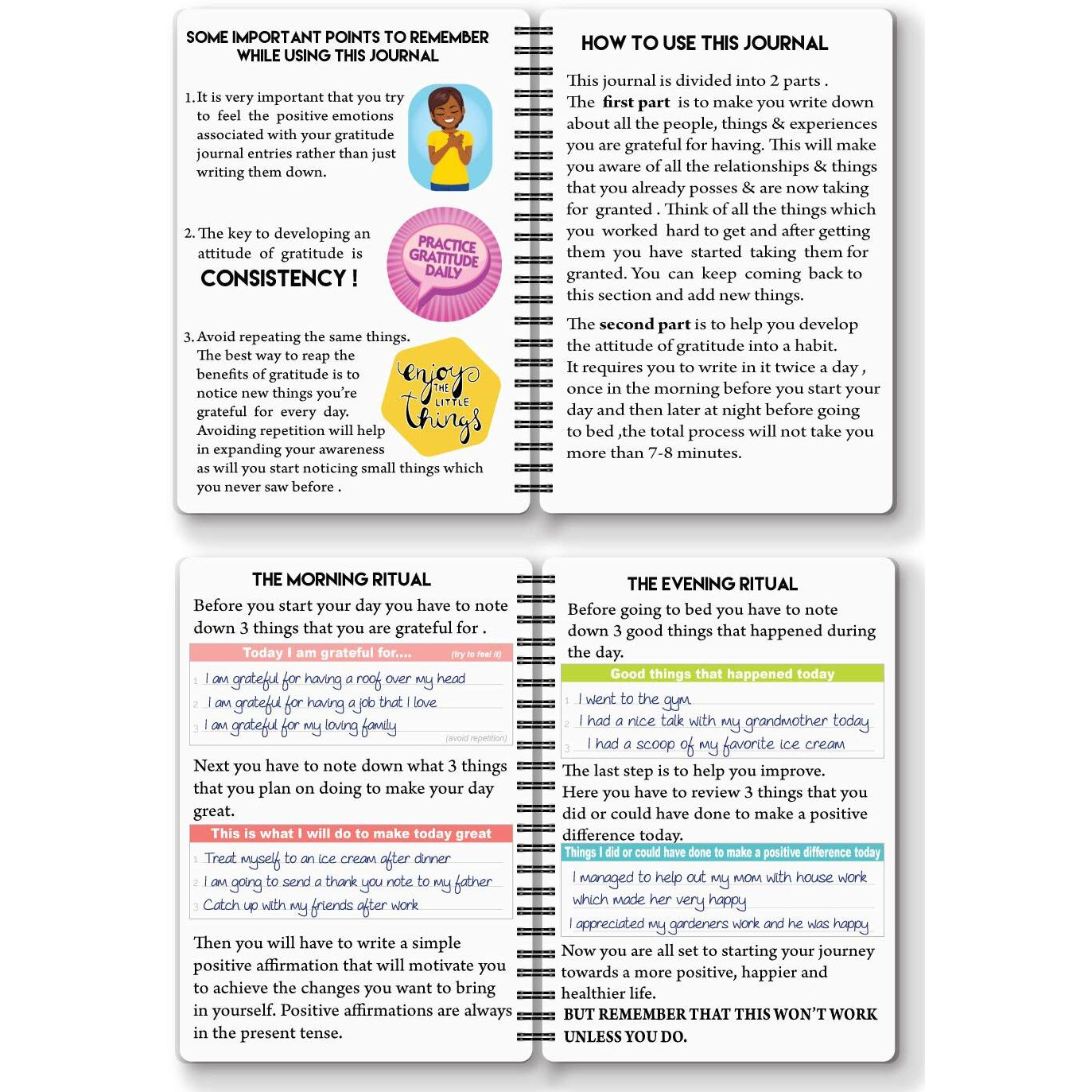 Nourish A5 Gratitude Journal For - 6 Months Hardcover