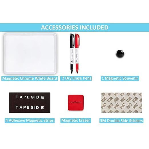 Lifekrafts Plastic Dry Erase Small White Board|Size(11X14) Inches,Pack Of 1,Includes 2 Pens&1 Eraser|Single Sided Magnetic Board For Kids&Adults,Great For Schools,Home,Office,Planning,Projects Etc