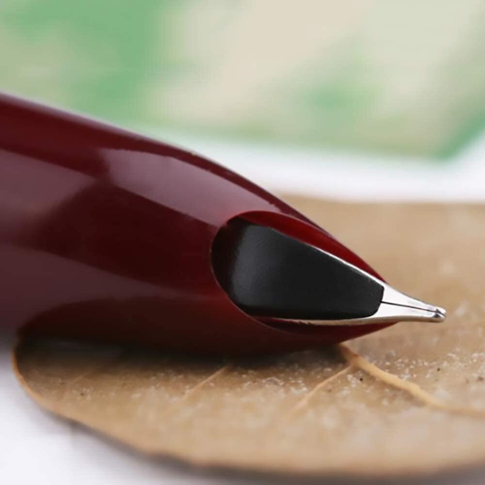 Gold Leaf Hero Pen Original Fountain Ink Pen Iridium Nib Model 329 Silver Cap, Black Green Maroon - Pack Of 3