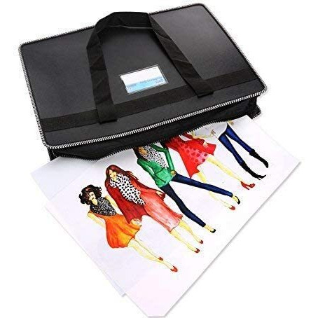 More Buy Portfolio Documents Storage Bag/Folder/Holder With Zipper A3 A4 File Folder For Certificates/Documents/Marksheet/Documents/Artwork (Black) (Size 19 X 13 X 4.5 Inches)