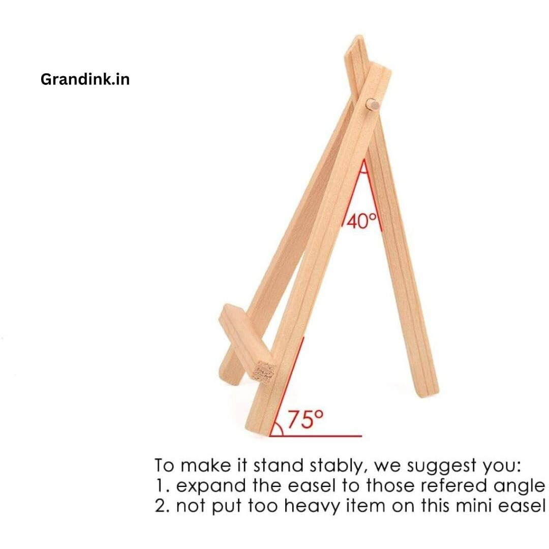Grandink 6Inch (Pack Of 20) Mini Wood Display Easel, Natural Wooden Tripod Holder Stand For Displaying Small Canvases, Business Cards, Photos